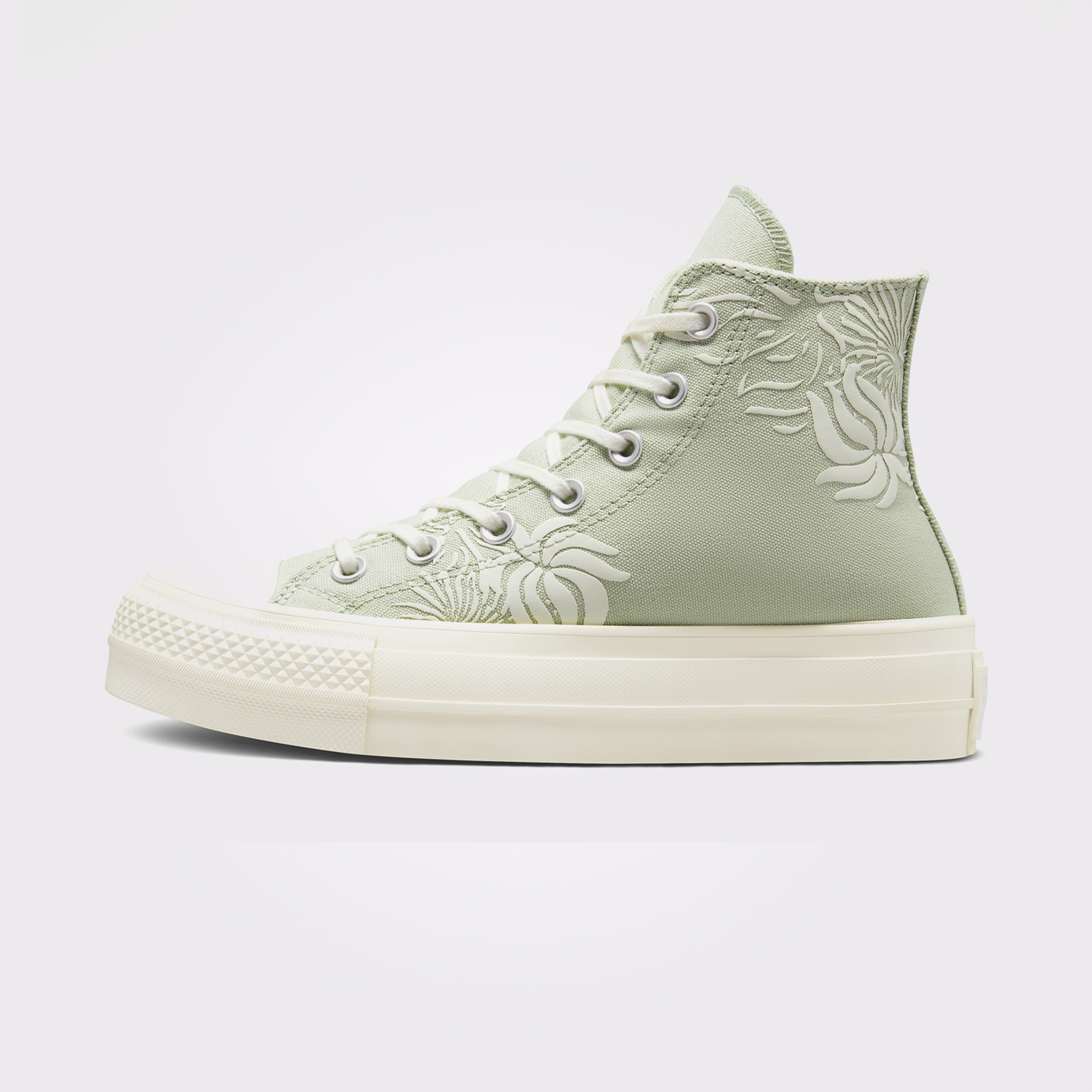 Converse Chuck Taylor All Star Lift Platform Floral Kadın Yeşil Sneaker