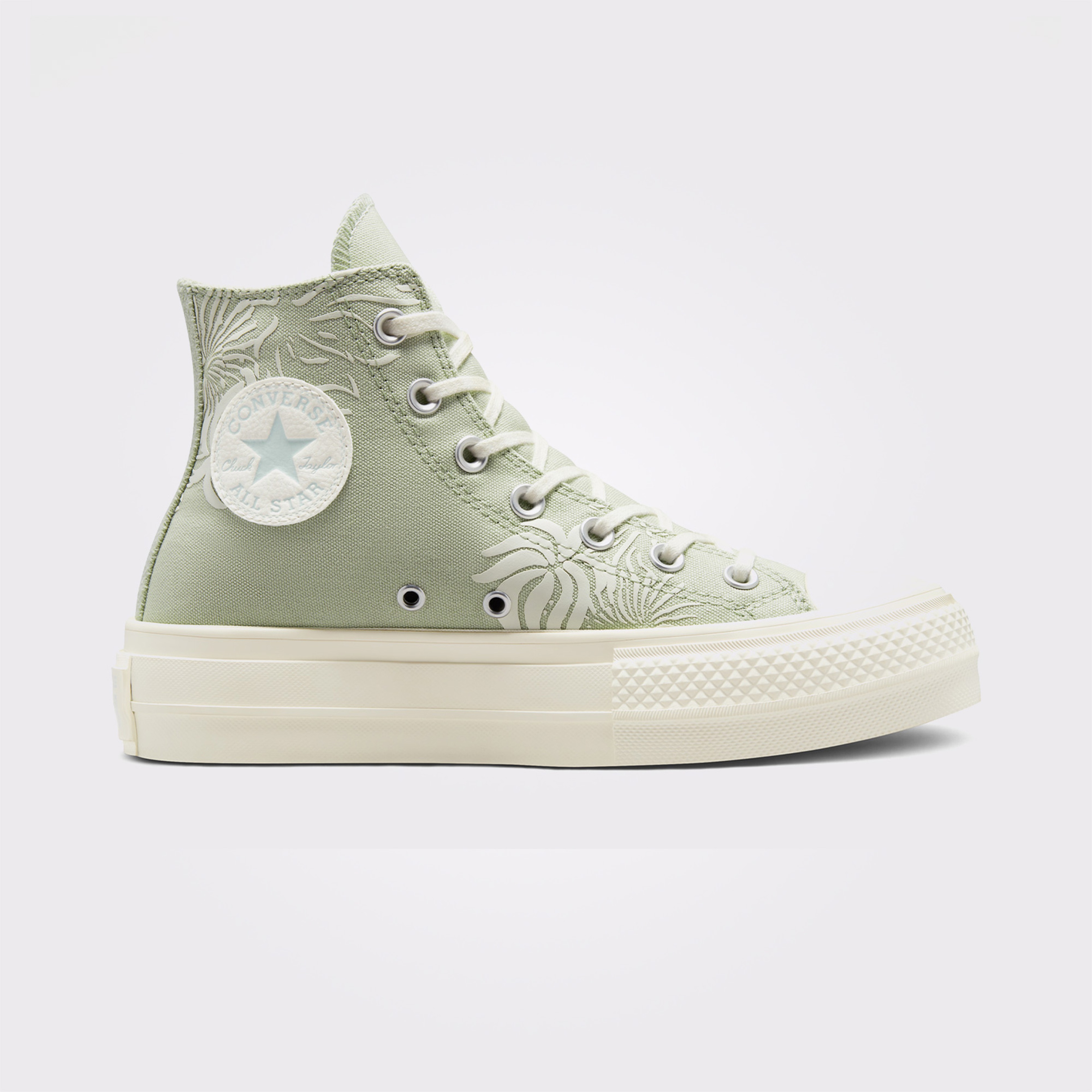 Converse Chuck Taylor All Star Lift Platform Floral Kadın Yeşil Sneaker
