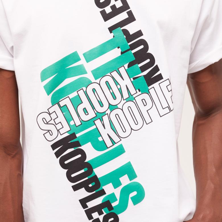 The Kooples Printed Cotton Erkek Beyaz T-Shirt