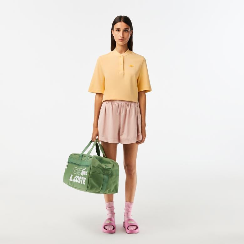 Kadın Oversize Kısa Kollu Hakim Yaka Sarı Polo