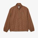 Erkek Dik Yaka Monogram Kahverengi Mont