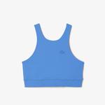 Active Kadın Slim Fit Kolsuz Bisiklet Yaka Baskılı Mavi Bra