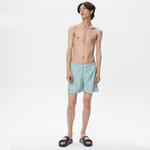 Erkek Regular Fit Baskılı Mavi Mayo Şort