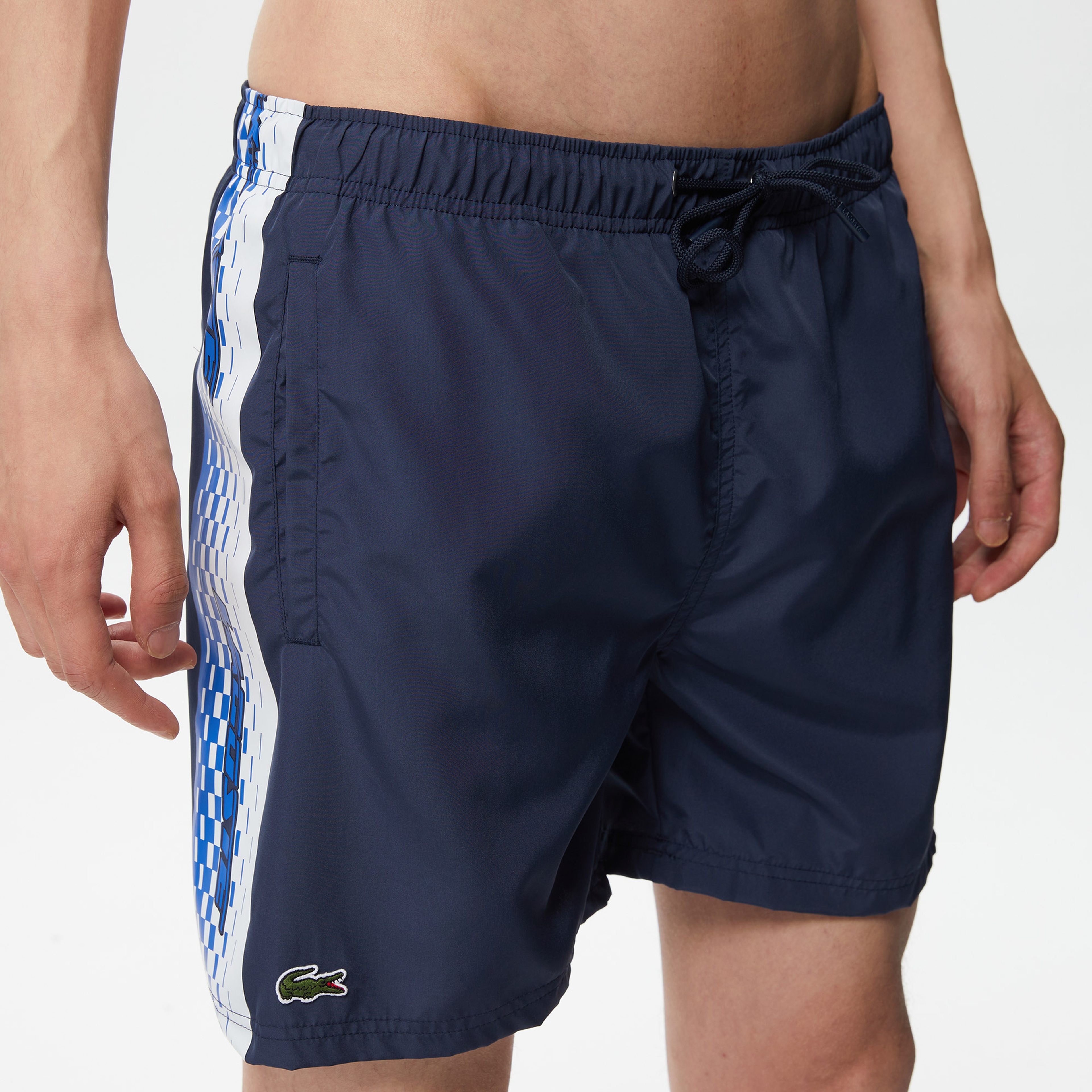 Erkek Regular Fit Baskılı Lacivert Mayo Şort