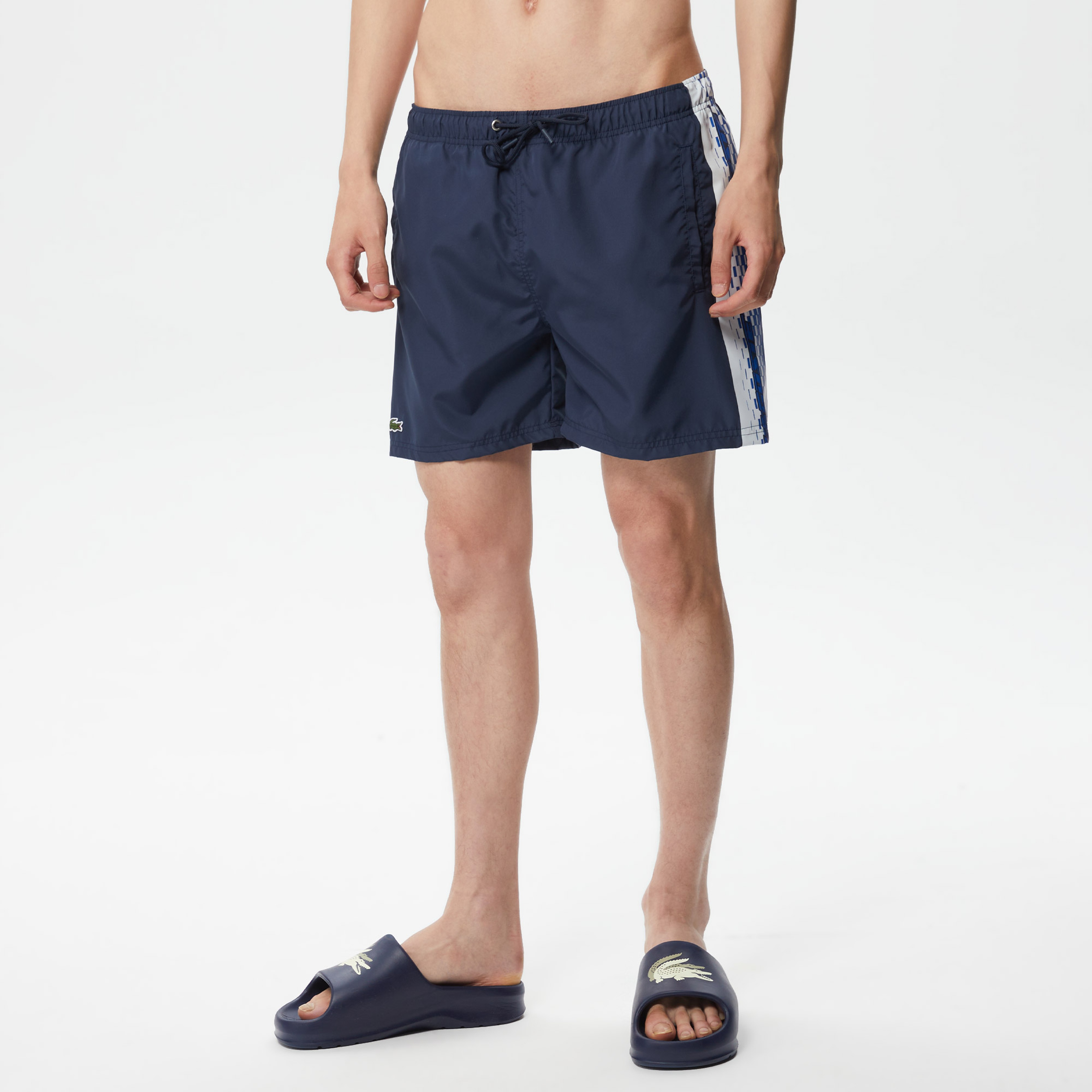 Erkek Regular Fit Baskılı Lacivert Mayo Şort