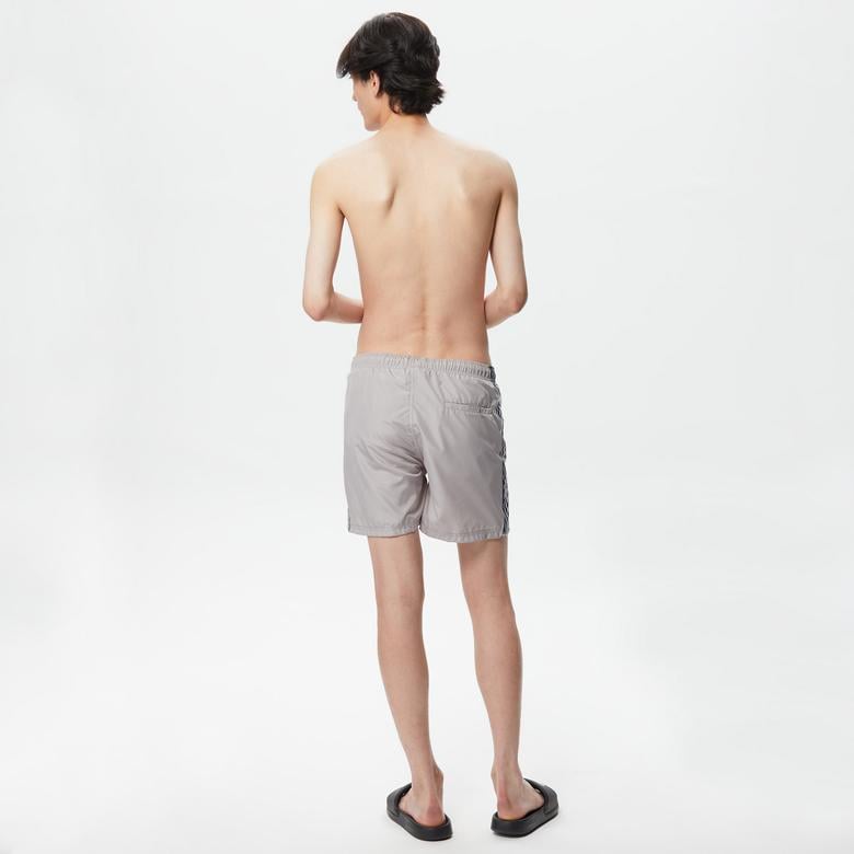 Erkek Regular Fit Baskılı Gri Mayo Şort