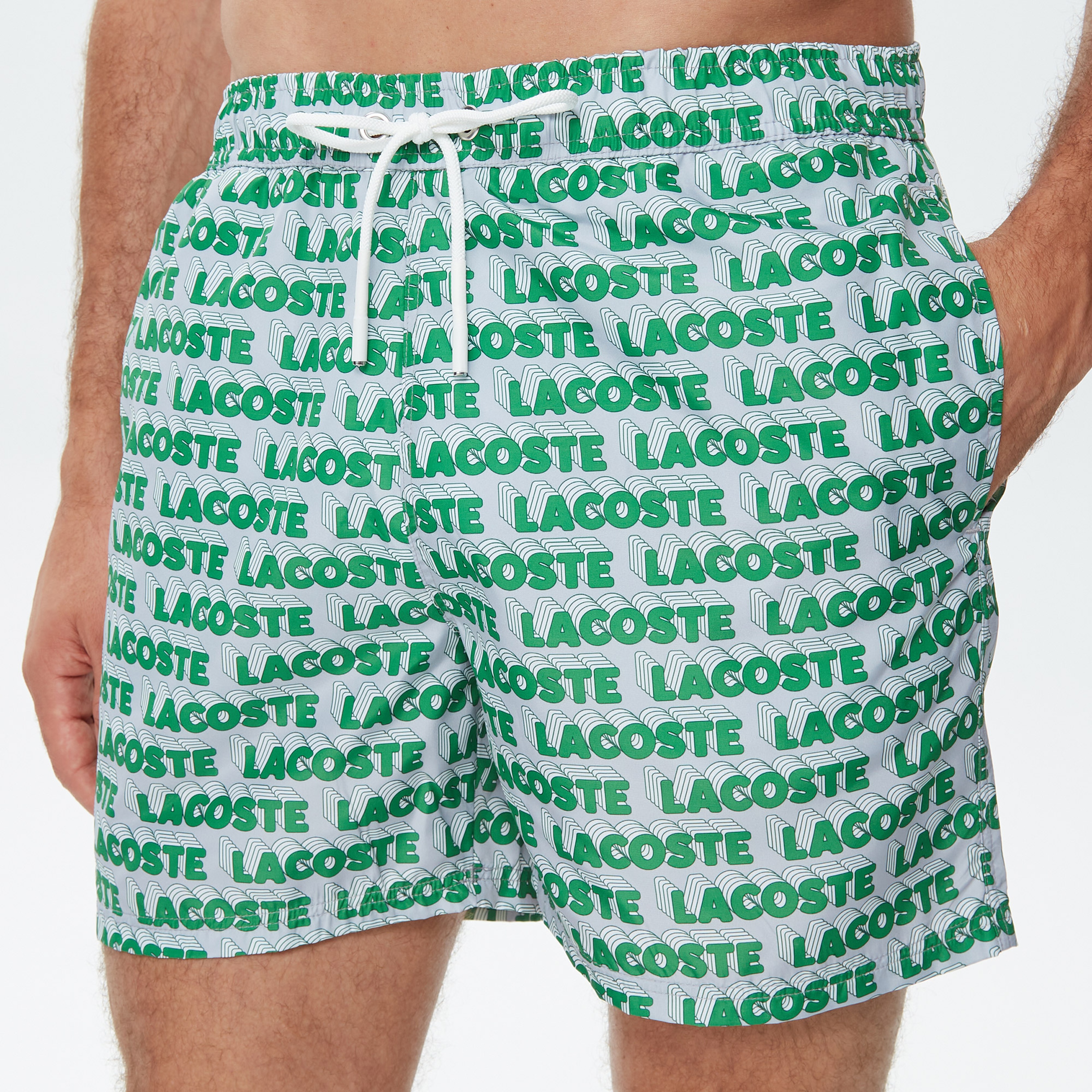 Erkek Regular Fit Baskılı Yeşil Mayo Şort