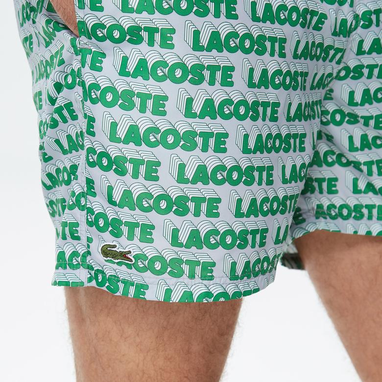 Erkek Regular Fit Baskılı Yeşil Mayo Şort