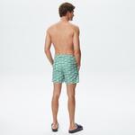 Erkek Regular Fit Baskılı Yeşil Mayo Şort