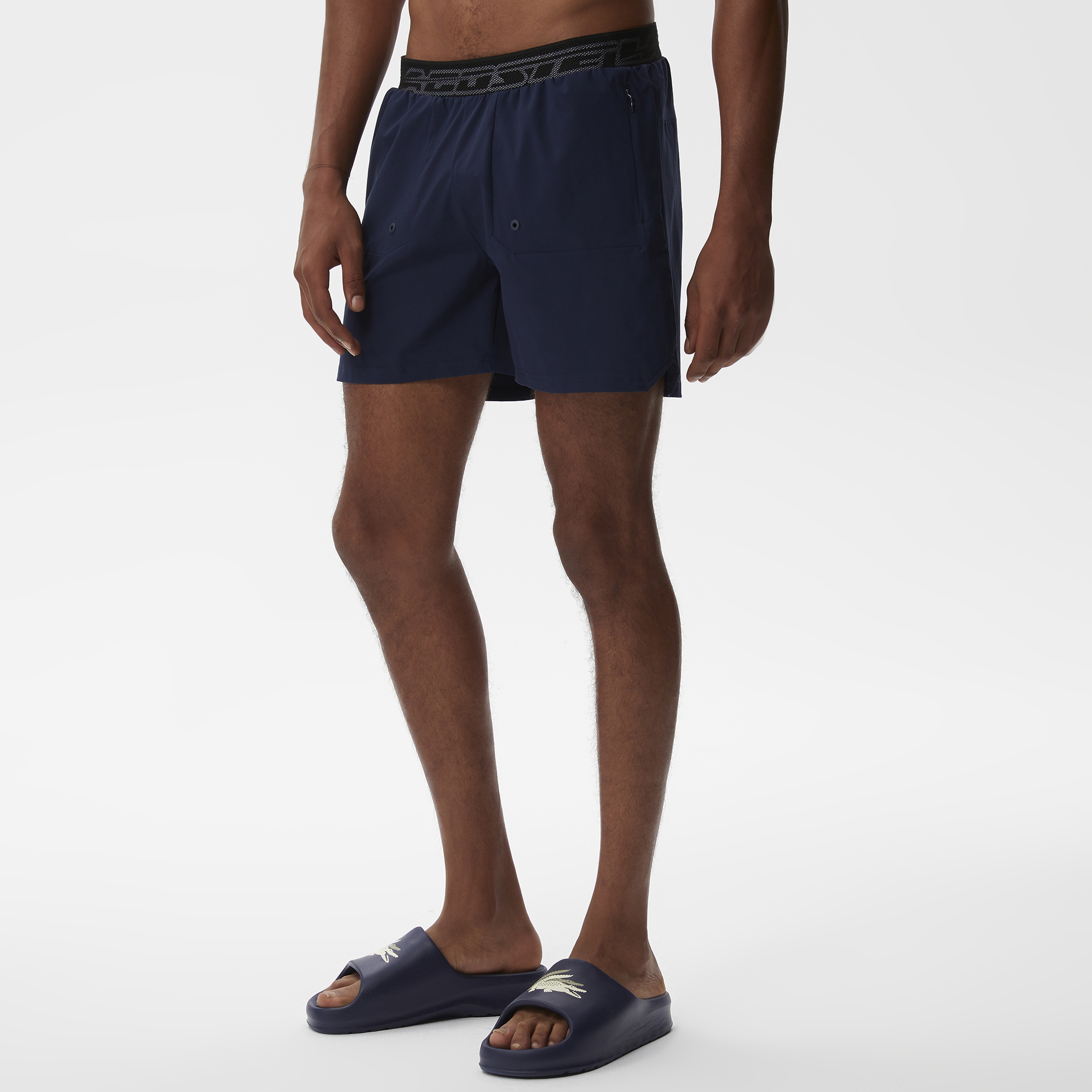 Erkek Regular Fit Baskılı Lacivert Mayo Şort