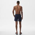 Erkek Regular Fit Baskılı Lacivert Mayo Şort