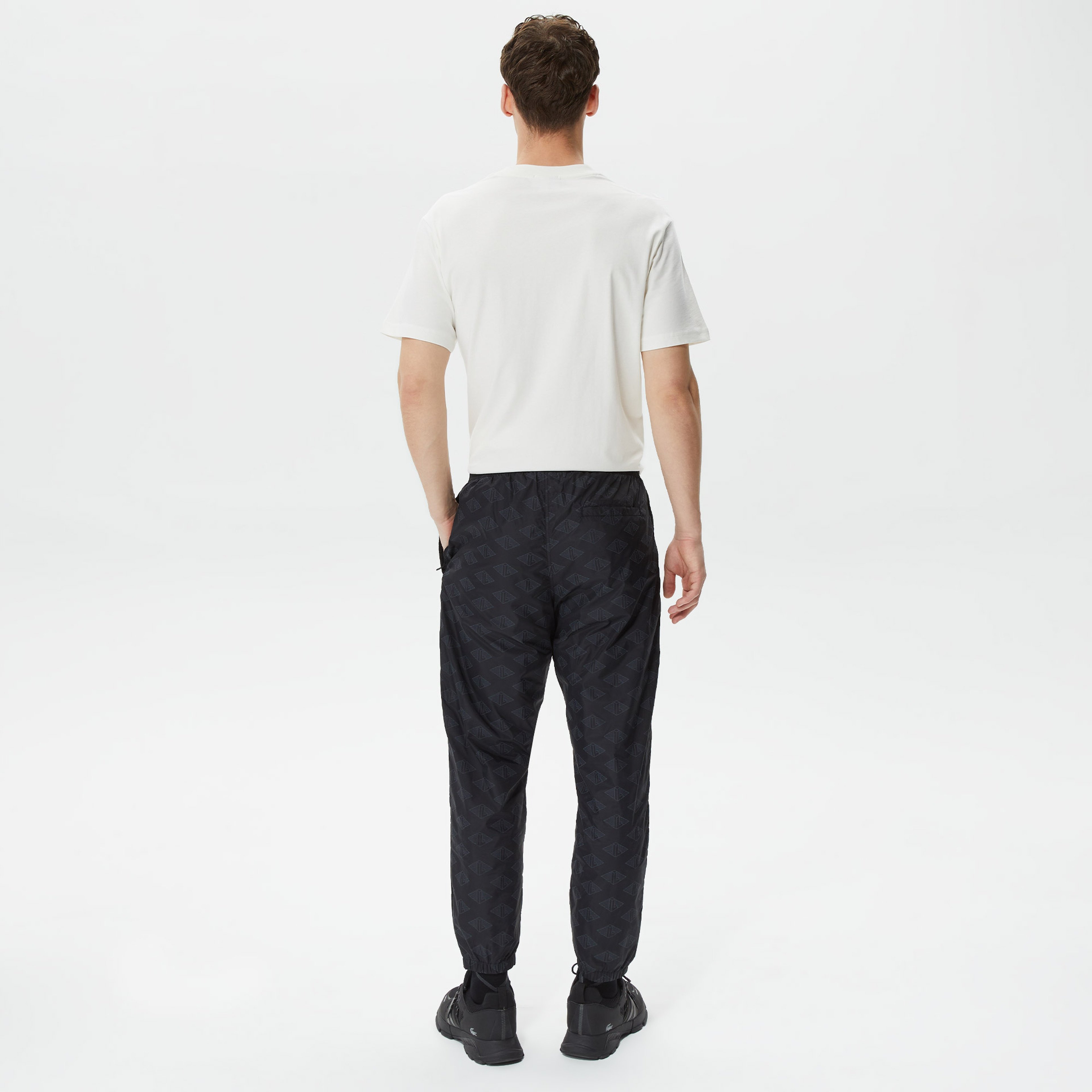 Erkek Regular Fit Monogram Siyah Eşofman Altı