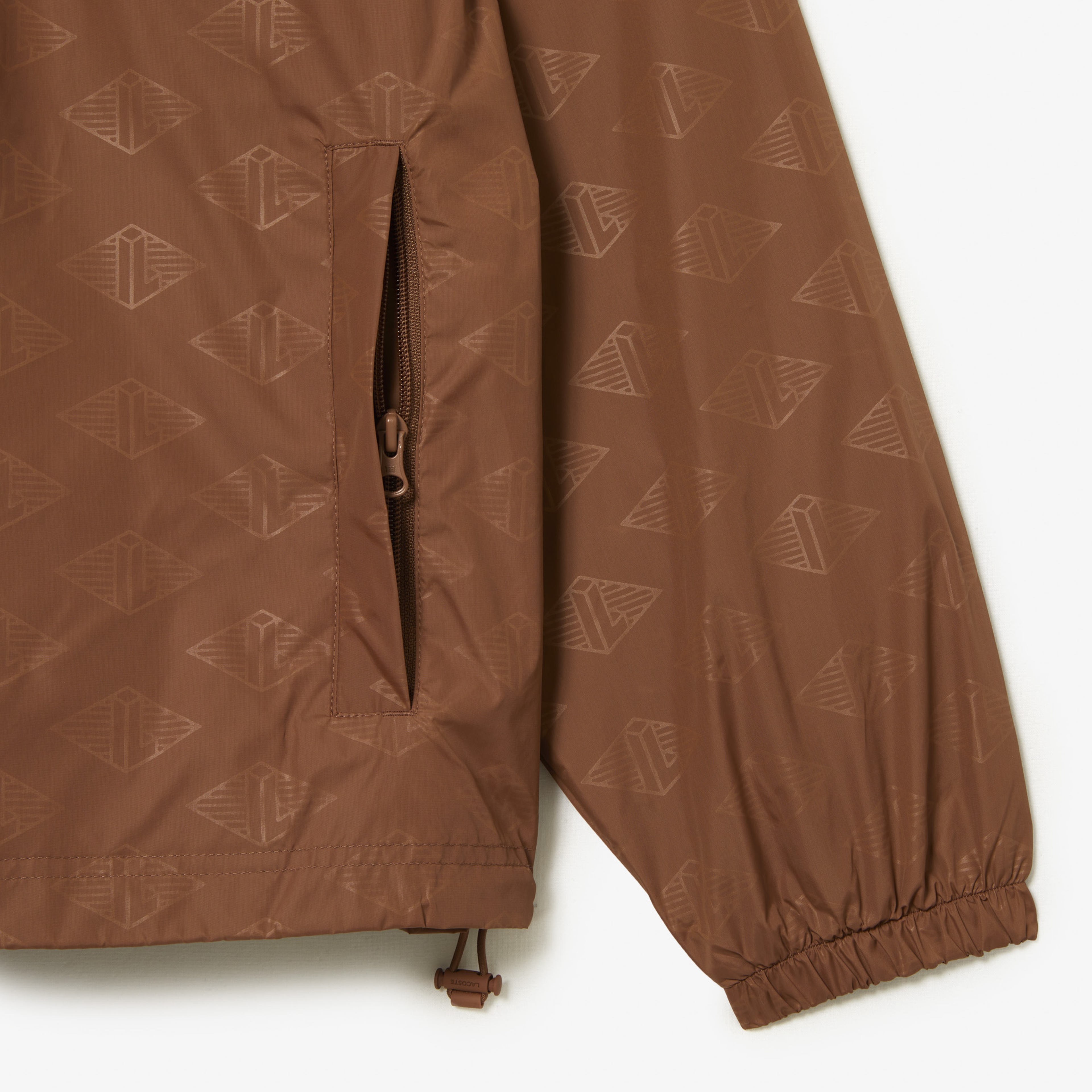 Erkek Dik Yaka Monogram Kahverengi Mont