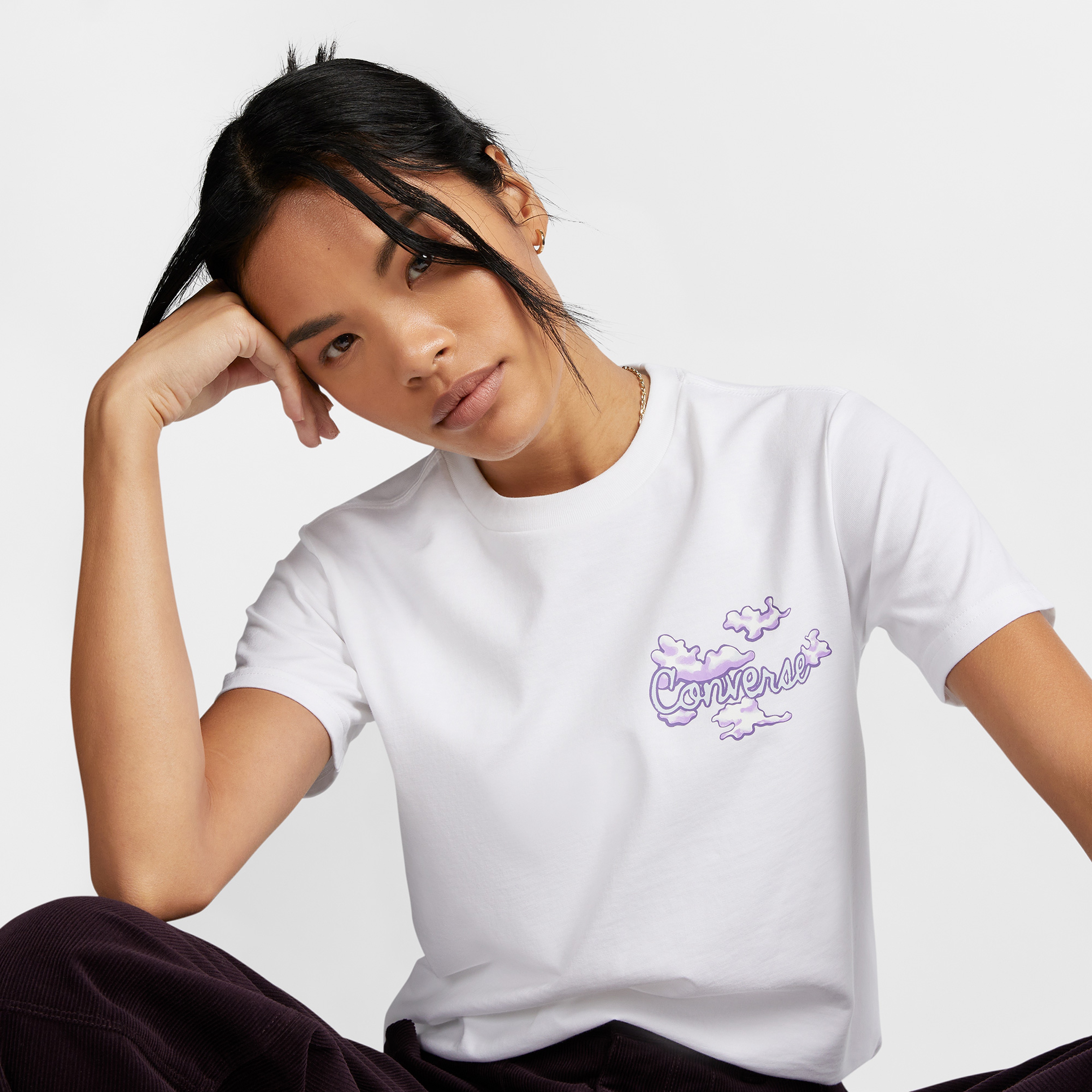 Converse Seasonal Graphic Word Art  Kadın Beyaz T-Shirt