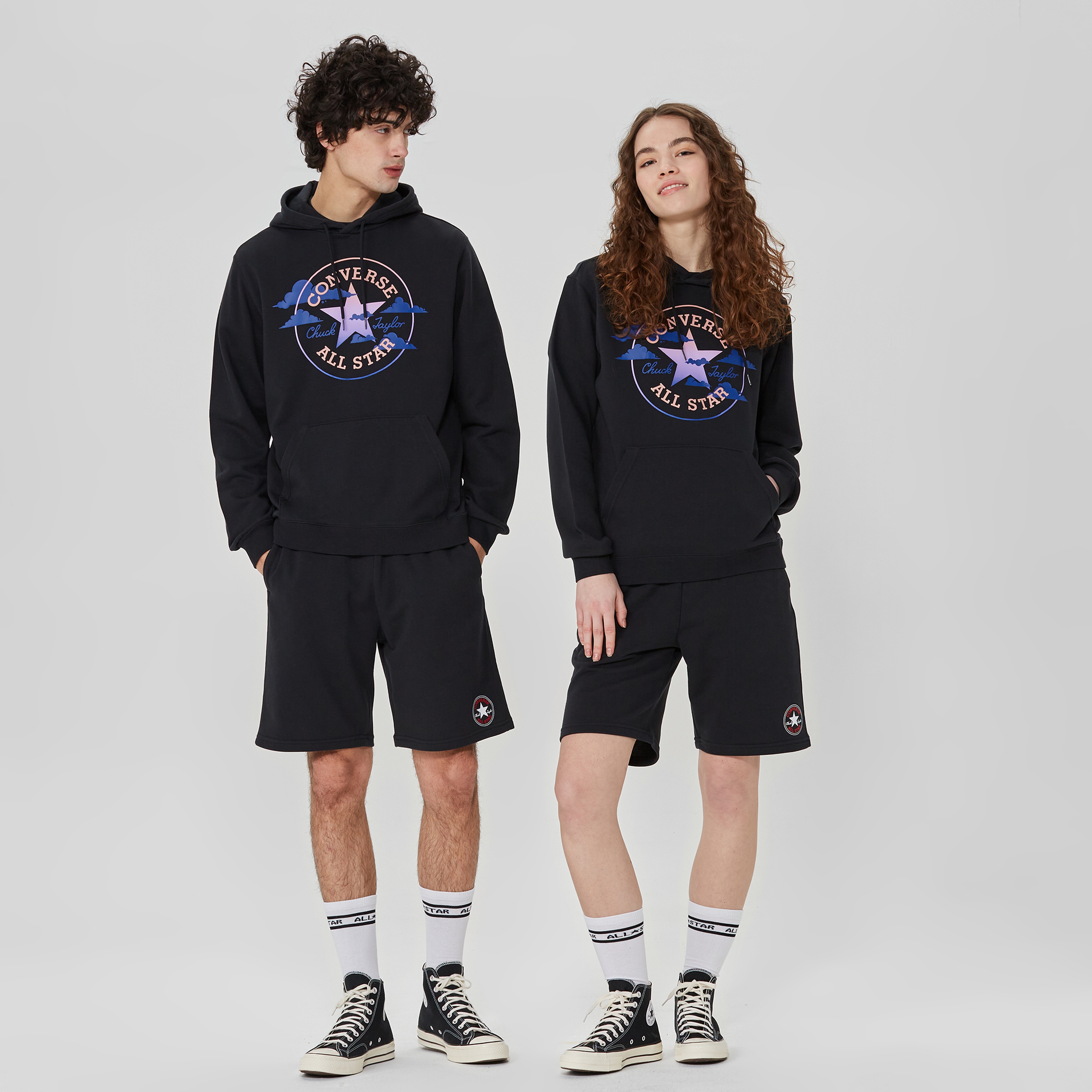 Converse Standard Fit Seasonal Chuck Patch Po  Unisex Siyah Hoodie