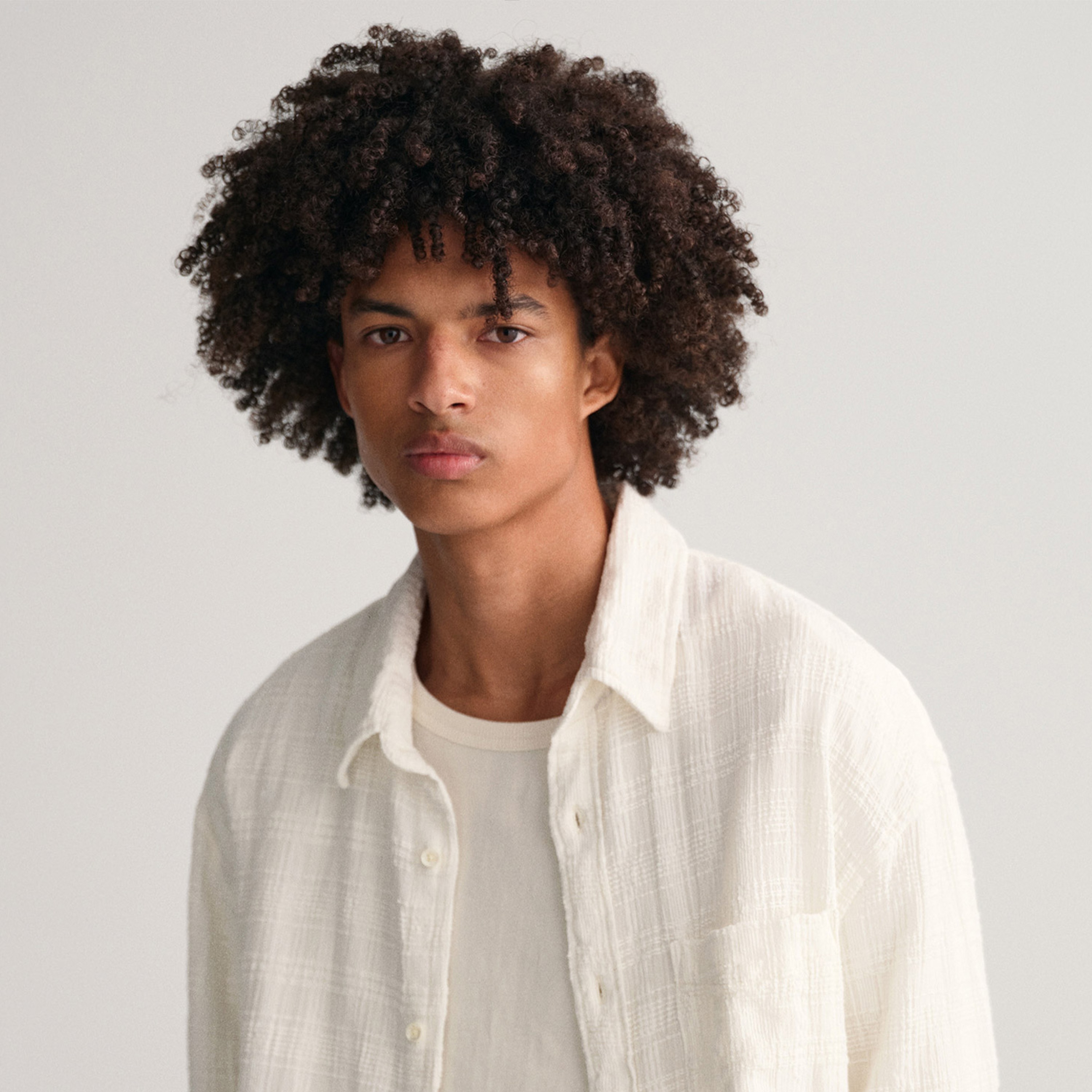 GANT Erkek Krem Relaxed Fit Klasik Yaka Kareli Gömlek