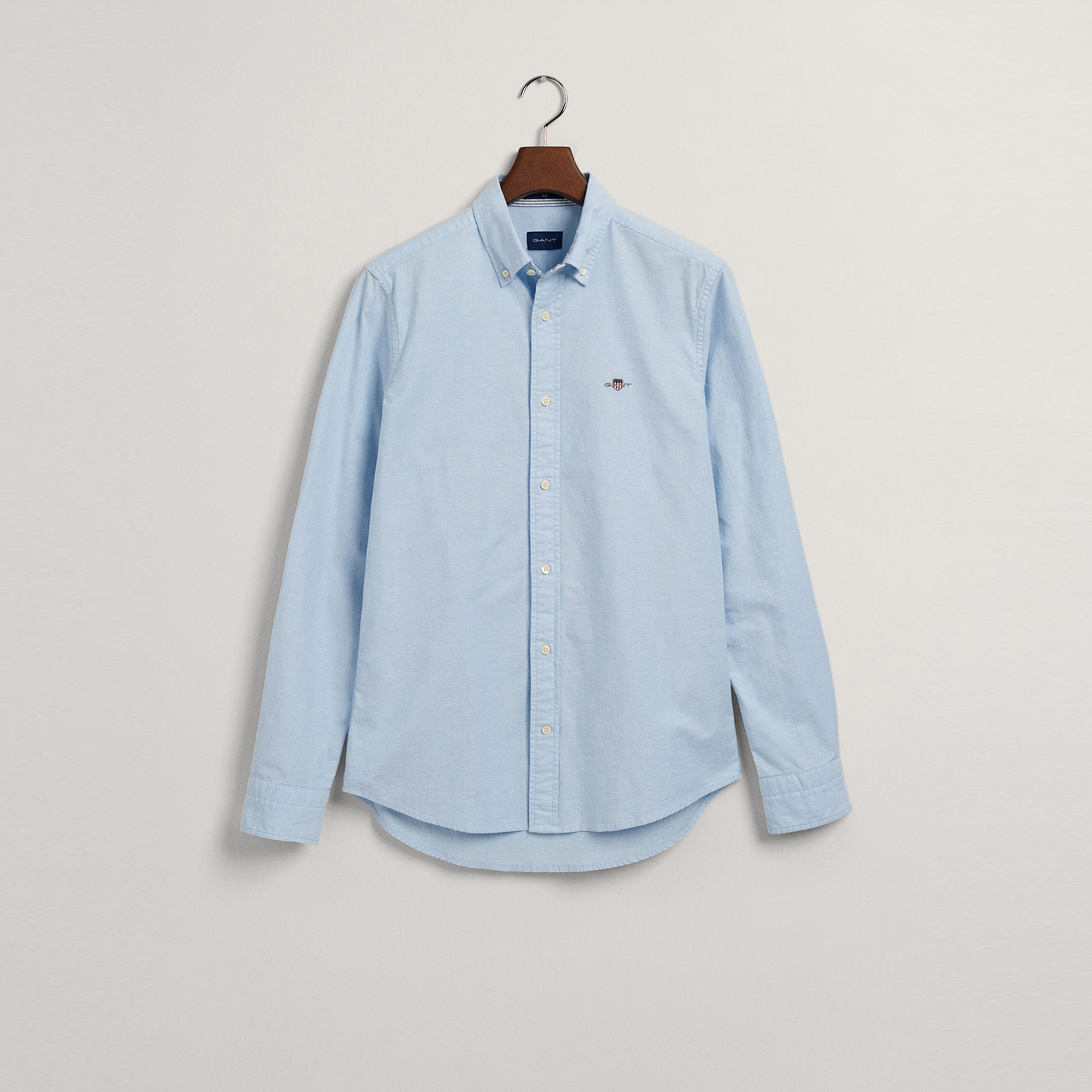 GANT Erkek Mavi Slim Fit Düğmeli Yaka Gömlek