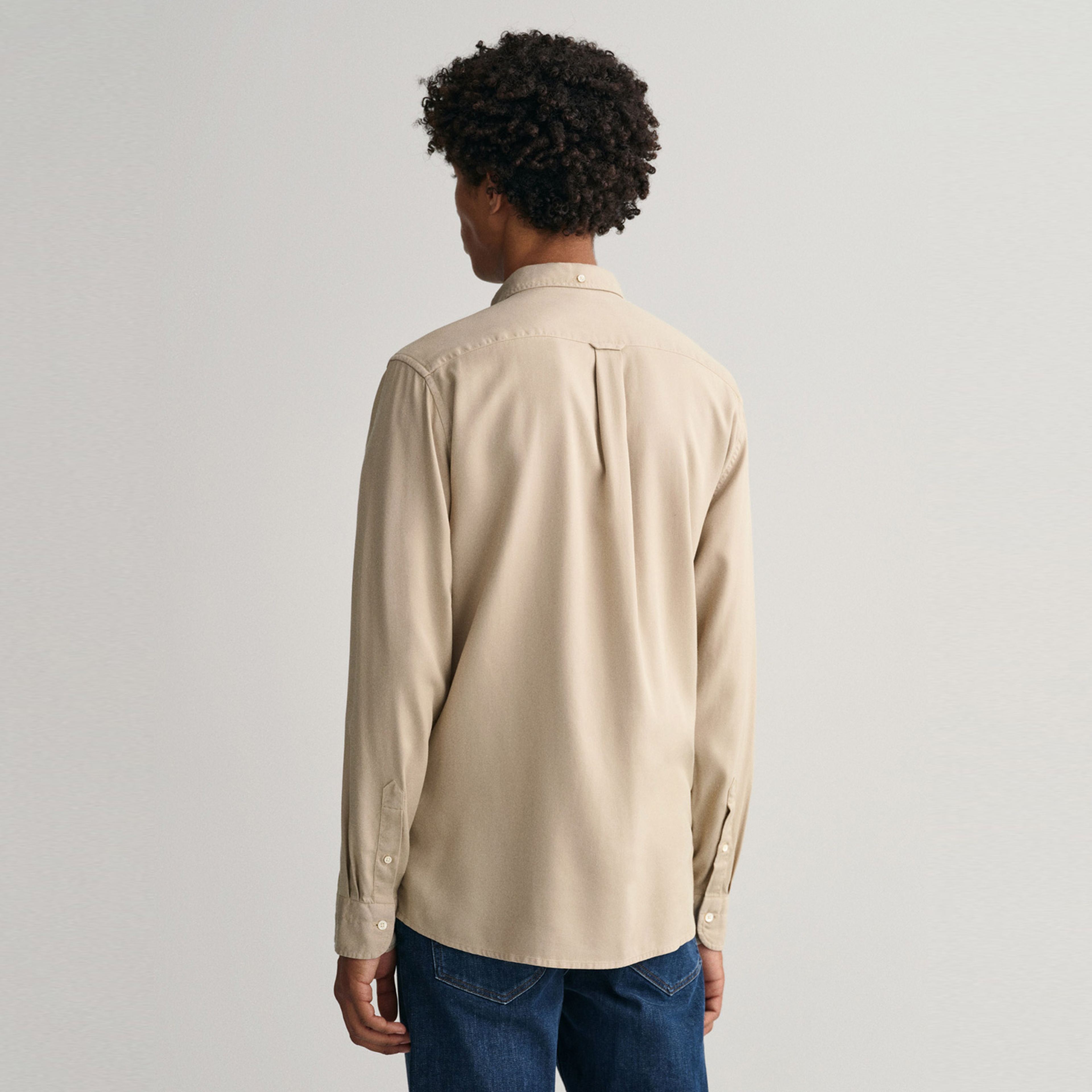 GANT Erkek Bej Regular Fit Düğmeli Yaka Gömlek