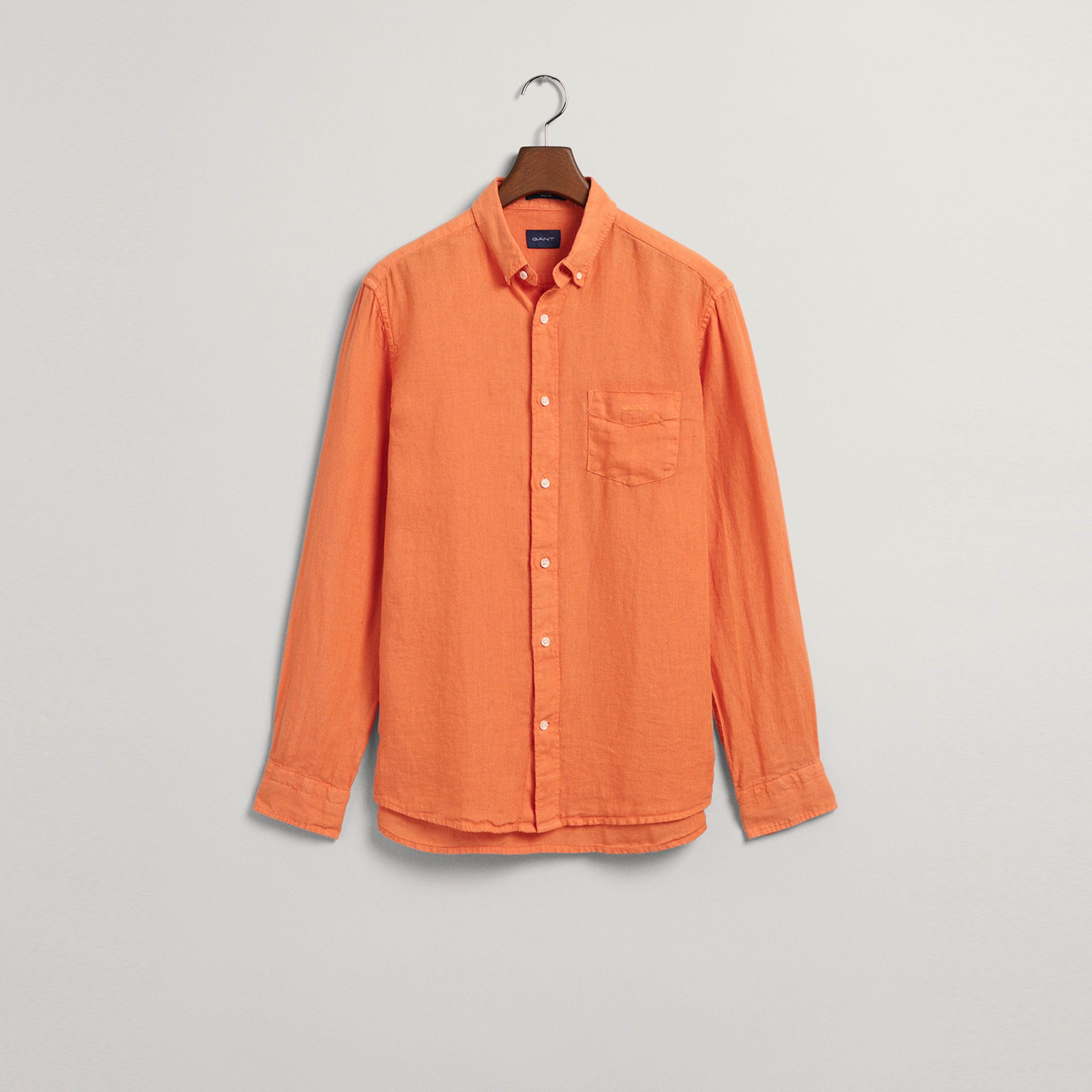 GANT Erkek Turuncu Regular Fit Keten Gömlek