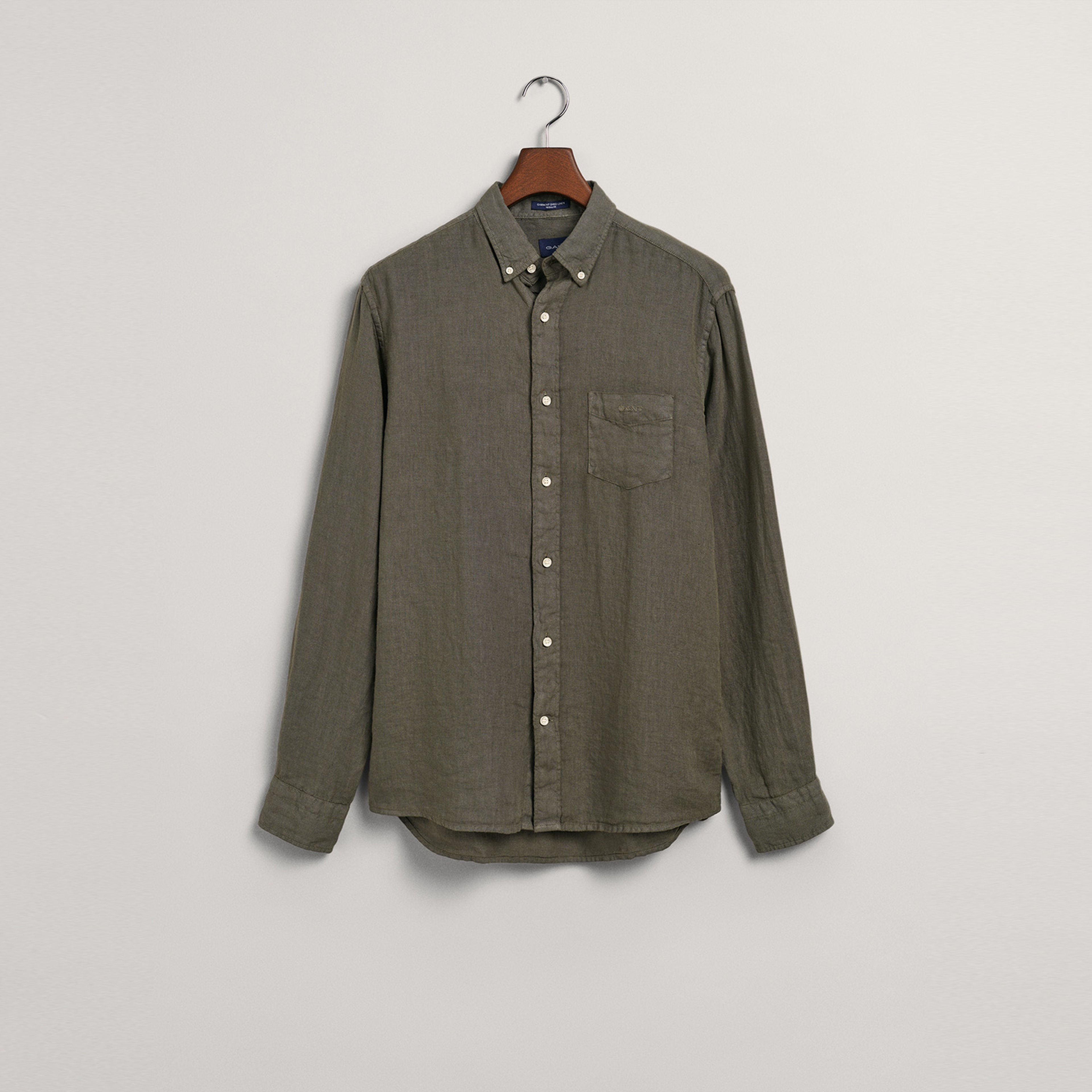 GANT Erkek Yeşil Regular Fit Keten Gömlek