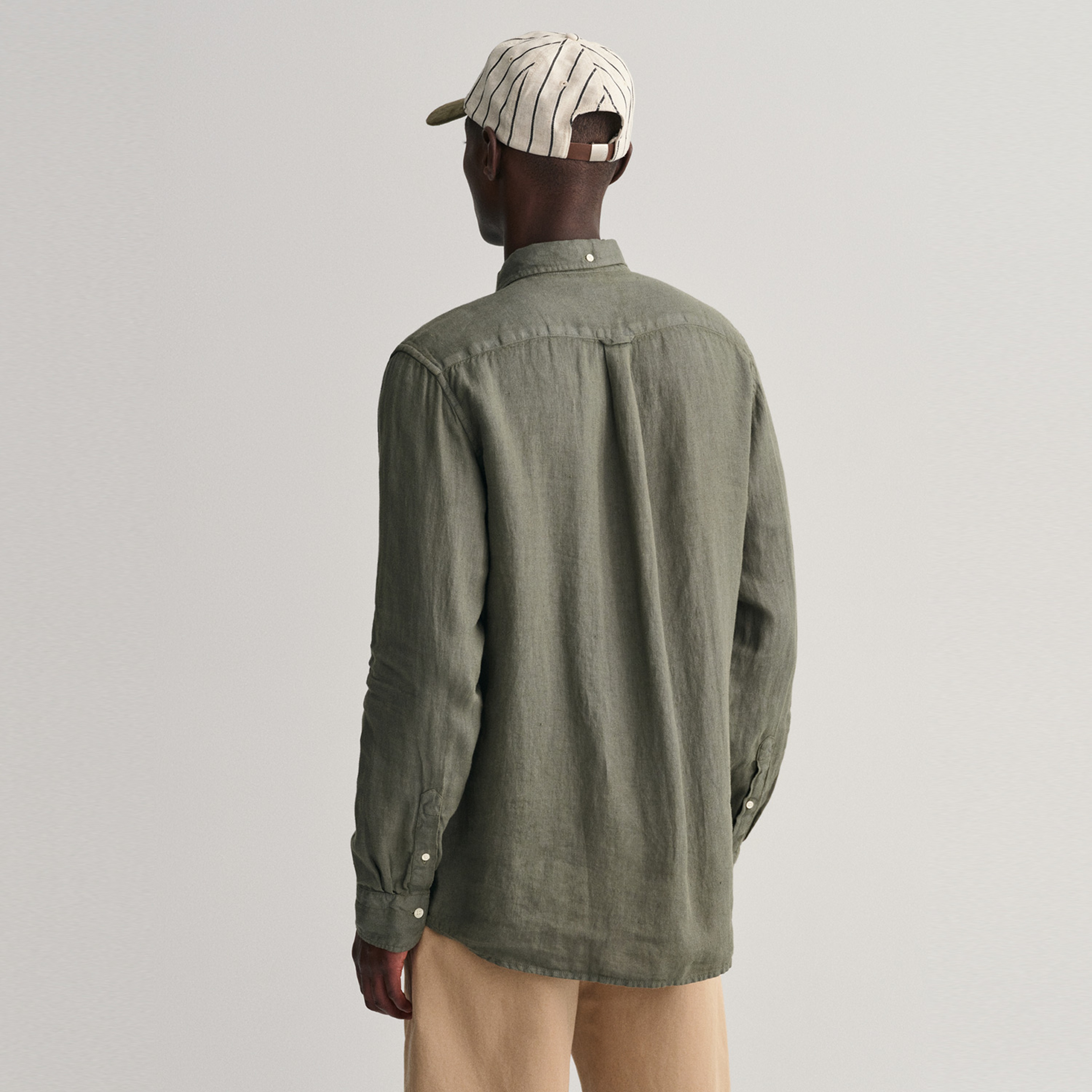 GANT Erkek Yeşil Regular Fit Keten Gömlek