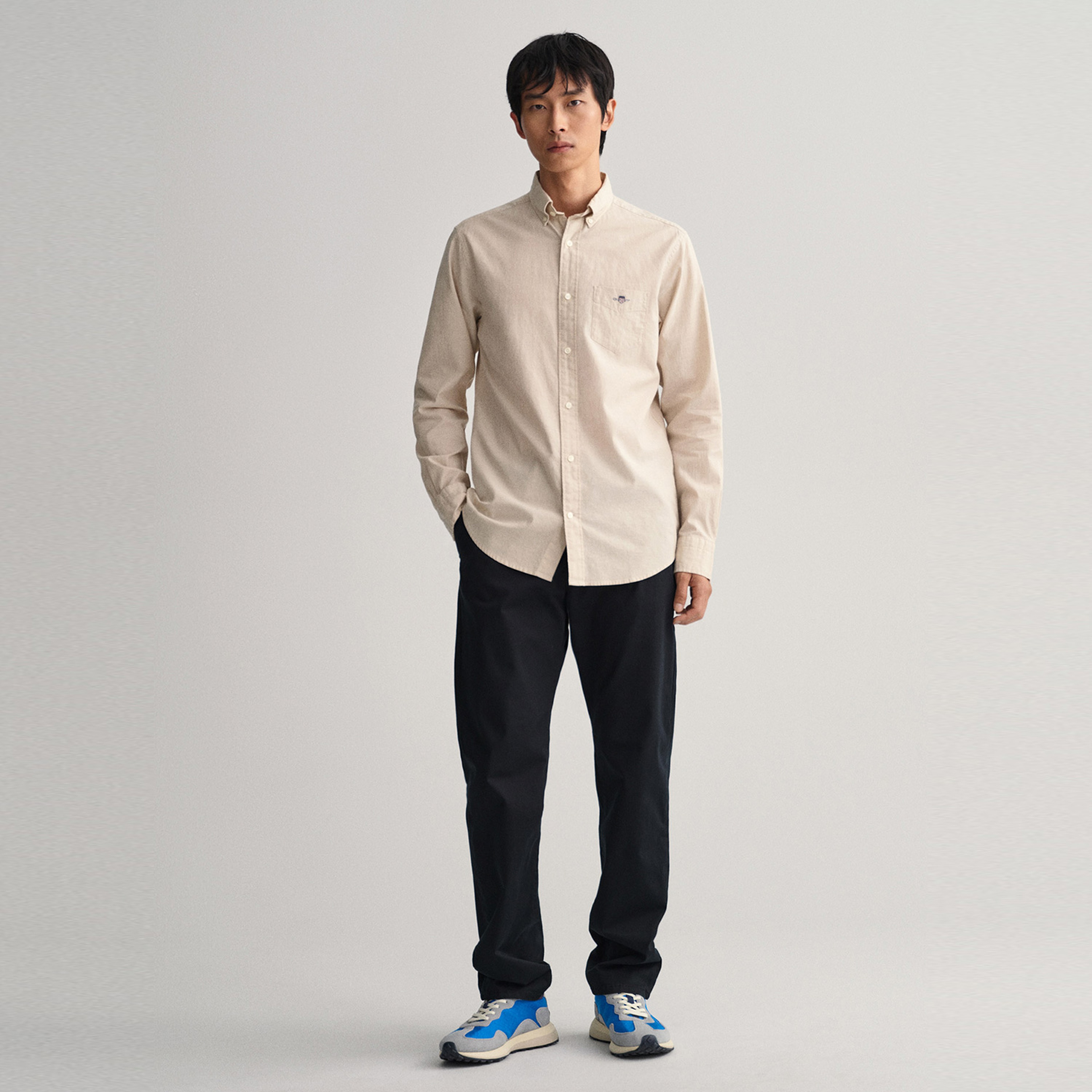 GANT Erkek Bej Regular Fit Keten Gömlek