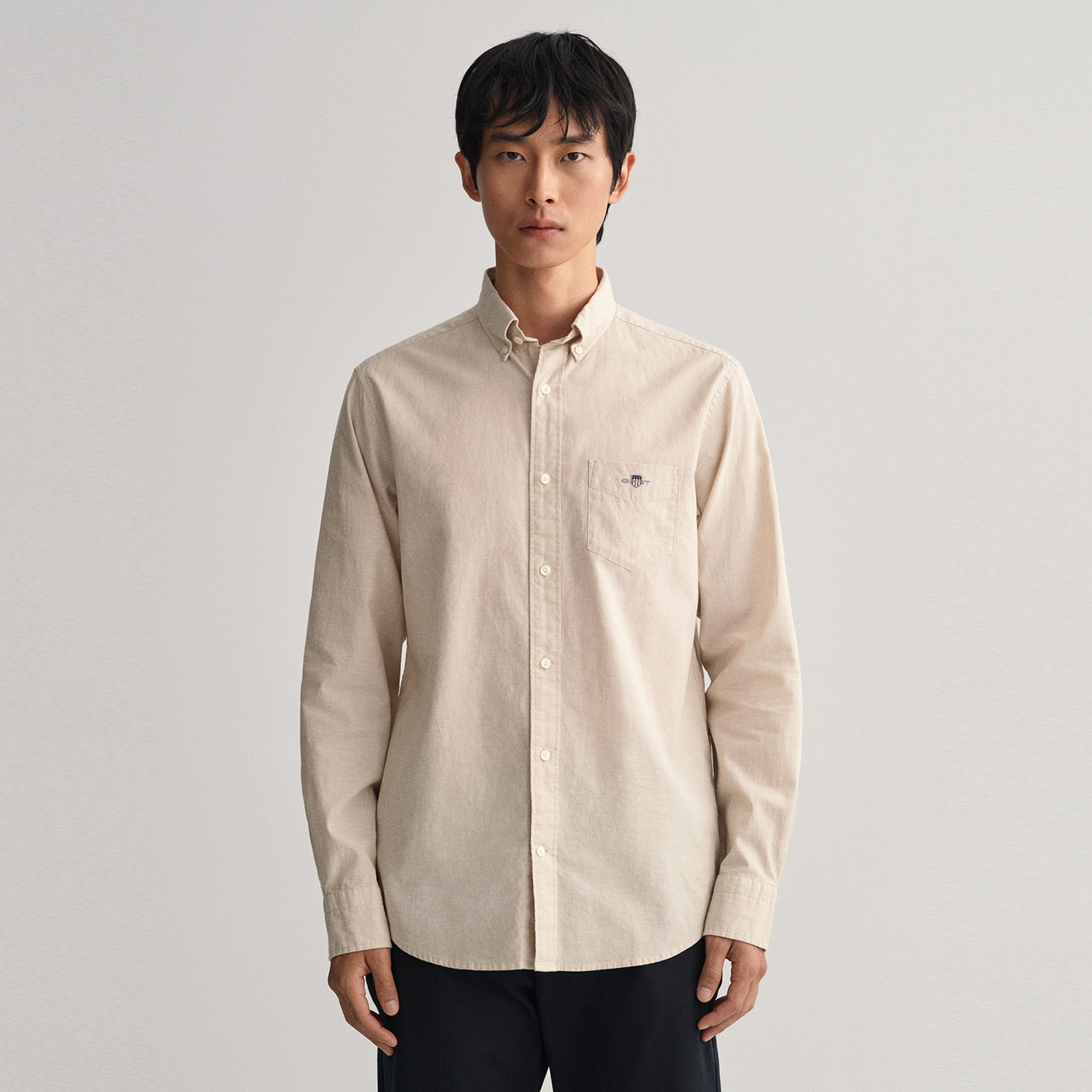 GANT Erkek Bej Regular Fit Keten Gömlek
