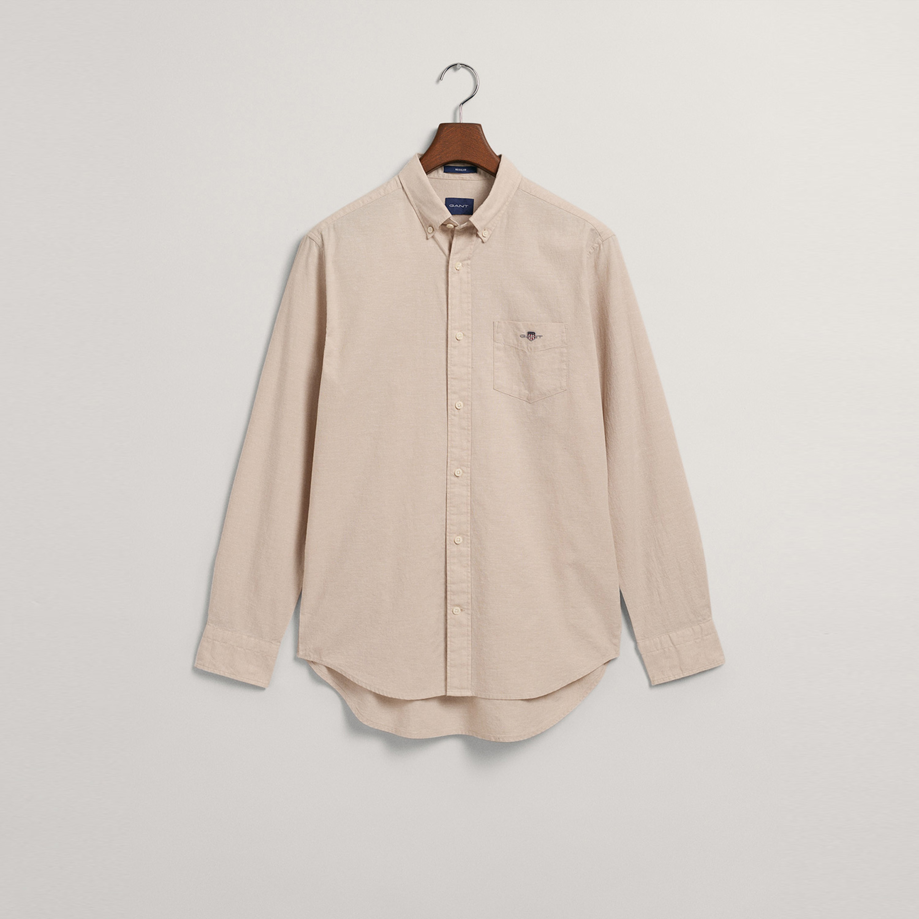 GANT Erkek Bej Regular Fit Keten Gömlek