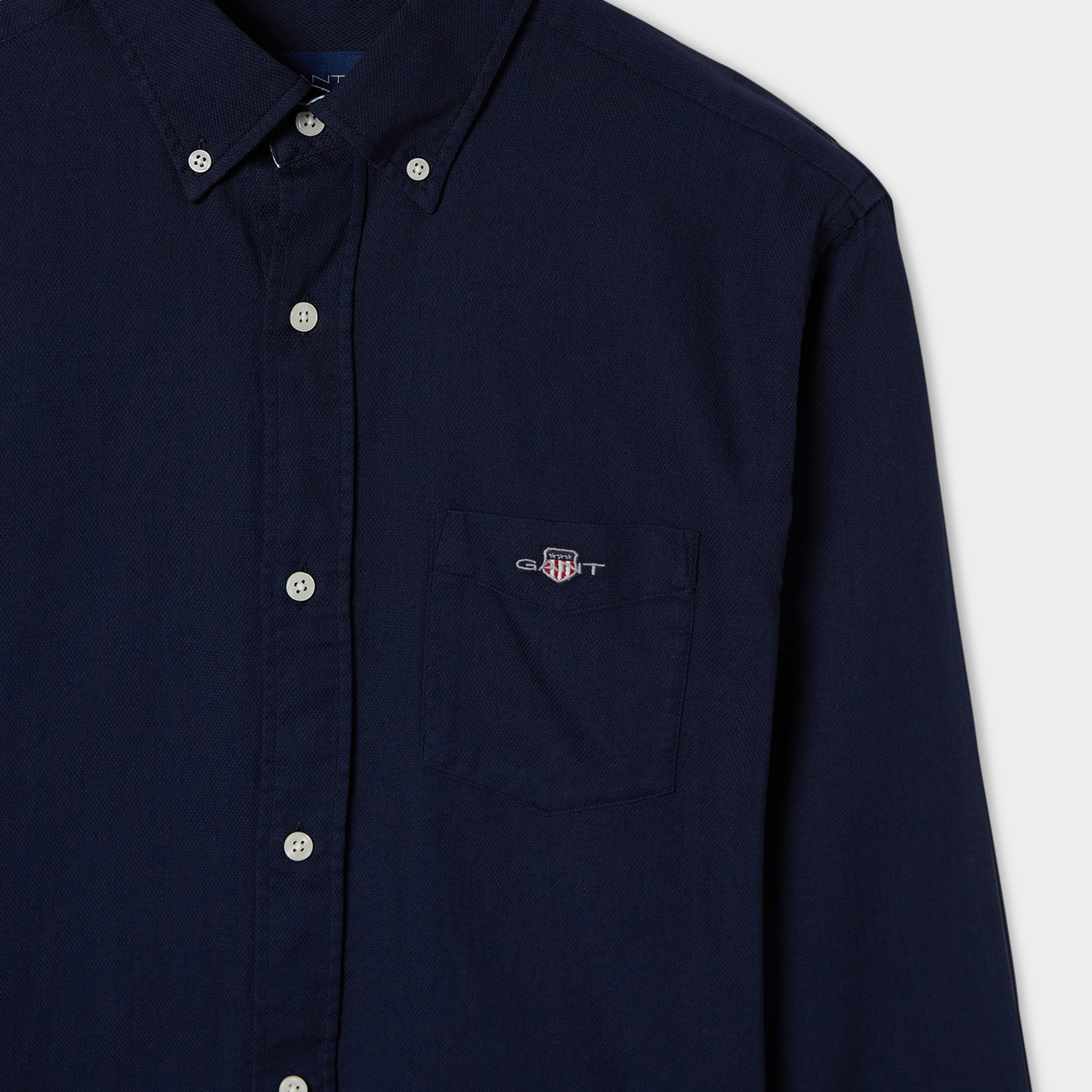 GANT Erkek Lacivert Regular Fit Düğmeli Yaka Gömlek