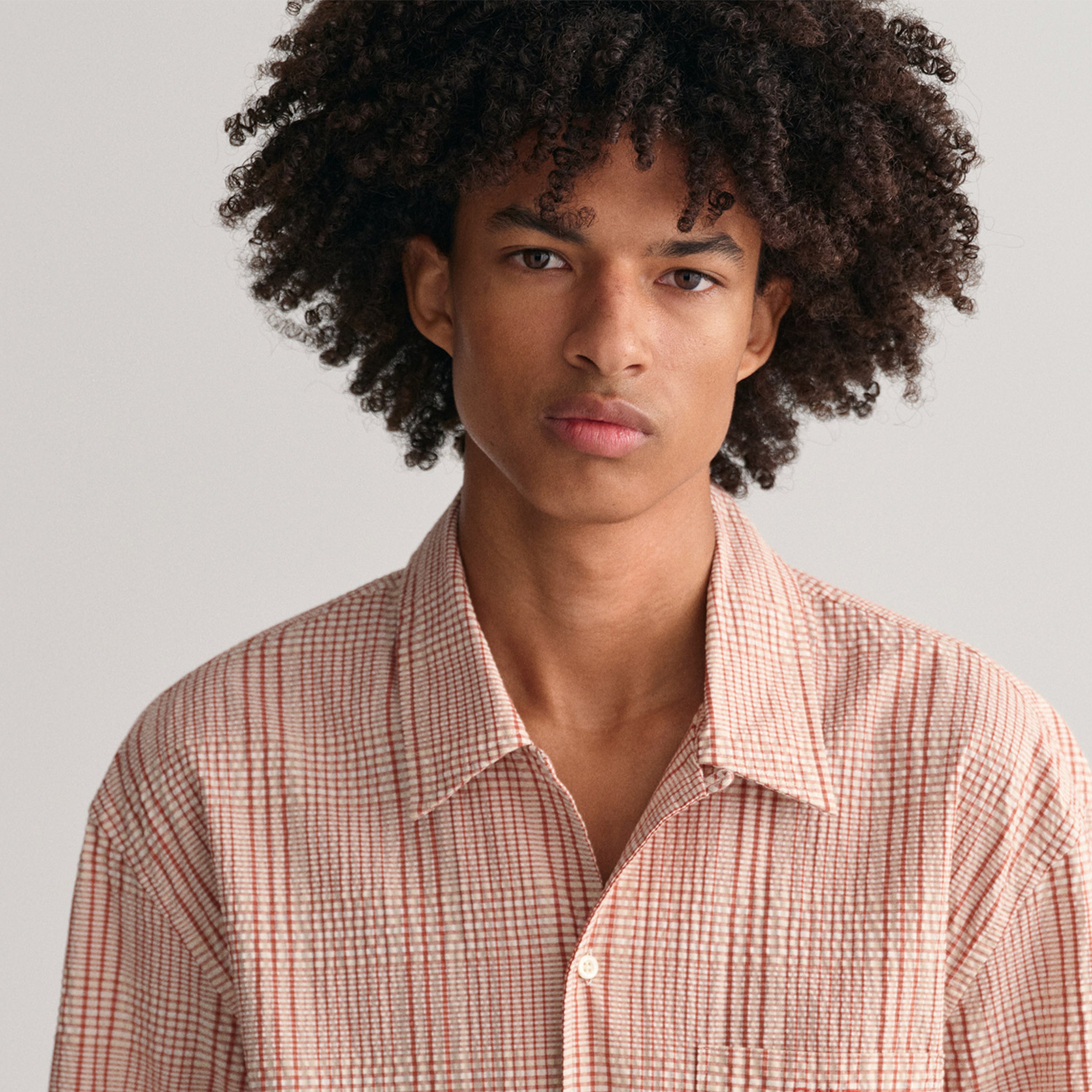 GANT Erkek Turuncu Relaxed Fit Kareli Gömlek