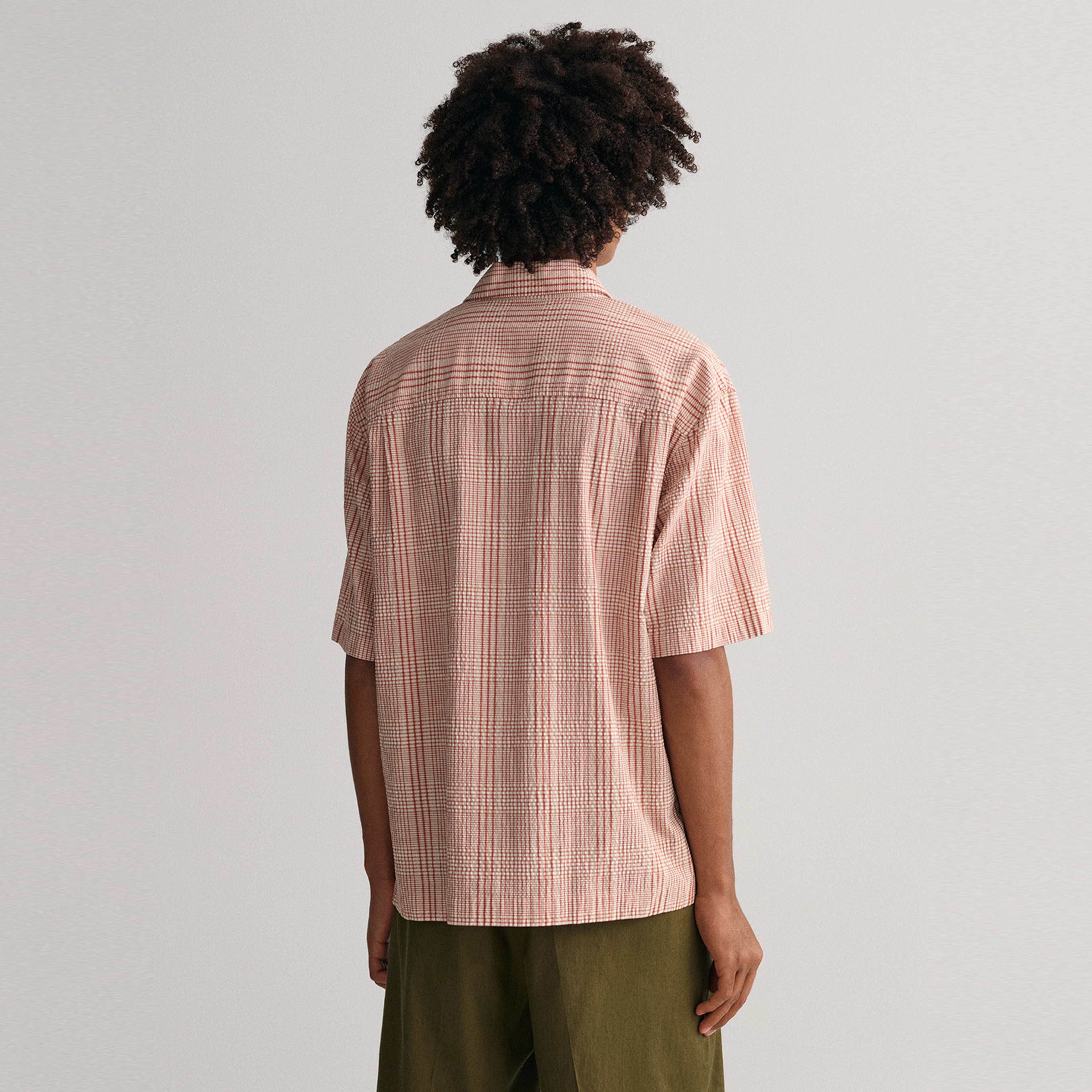 GANT Erkek Turuncu Relaxed Fit Kareli Gömlek