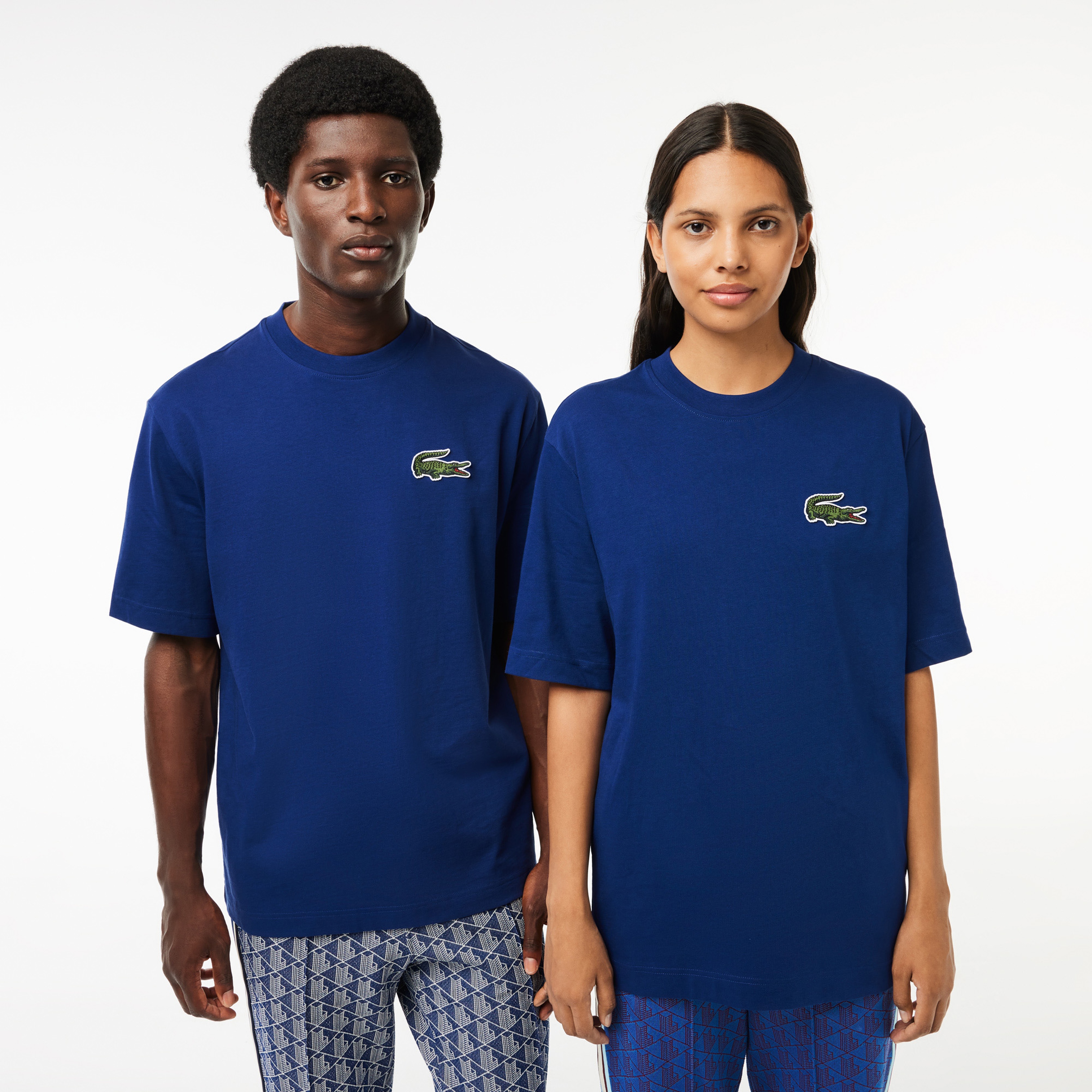 Lacoste Unisex Loose Fit Bisiklet Yaka Lacivert T-Shirt