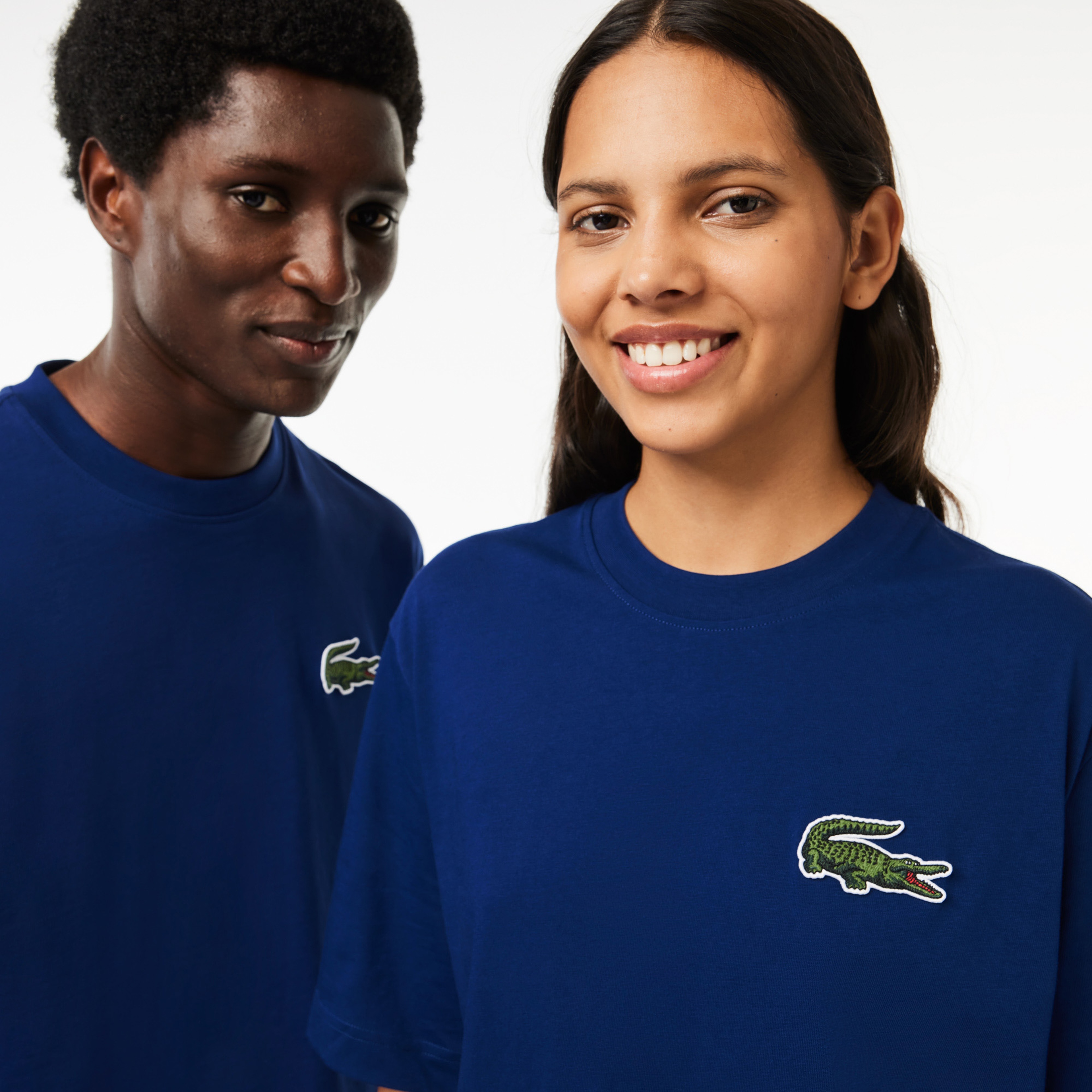 Lacoste Unisex Loose Fit Bisiklet Yaka Lacivert T-Shirt