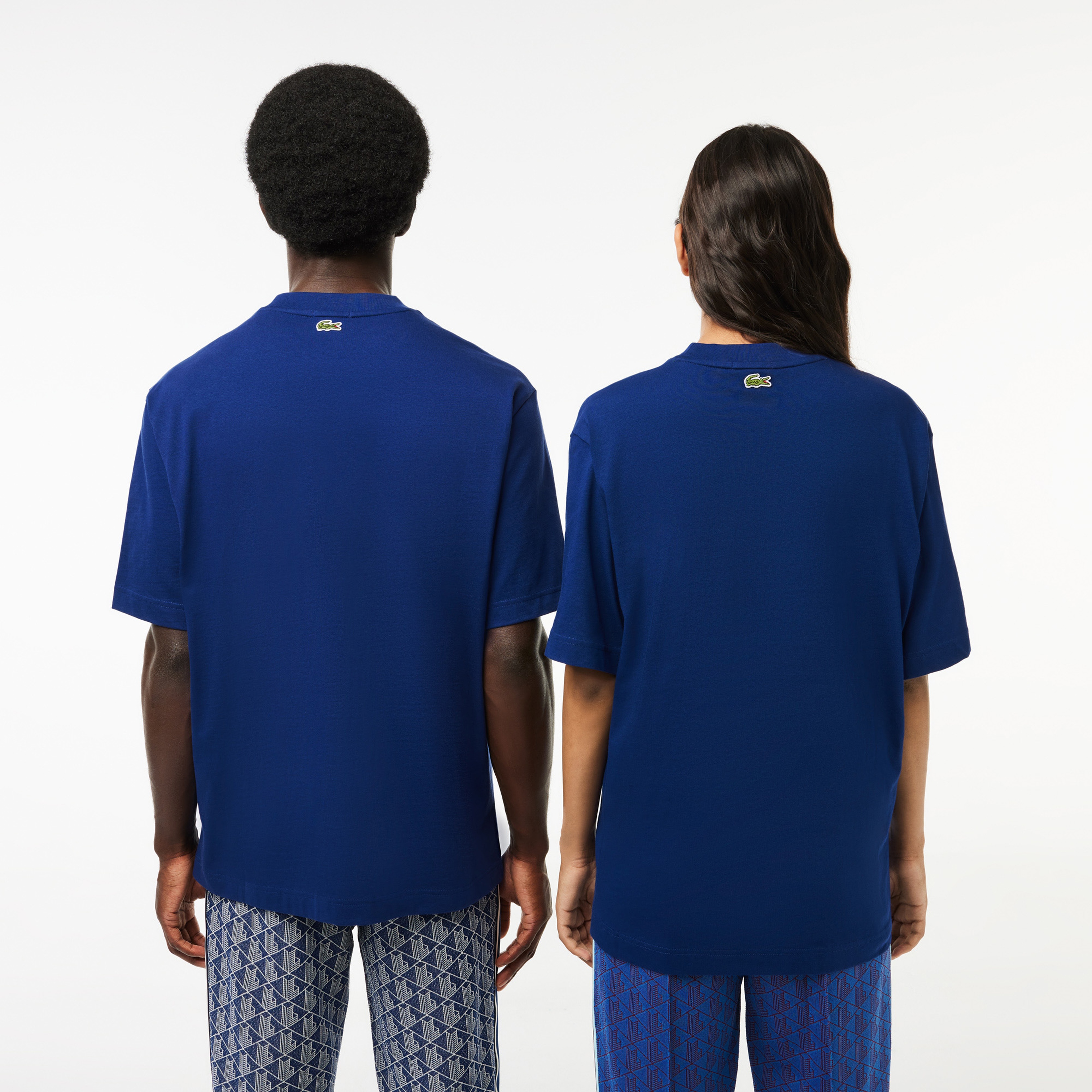 Lacoste Unisex Loose Fit Bisiklet Yaka Lacivert T-Shirt