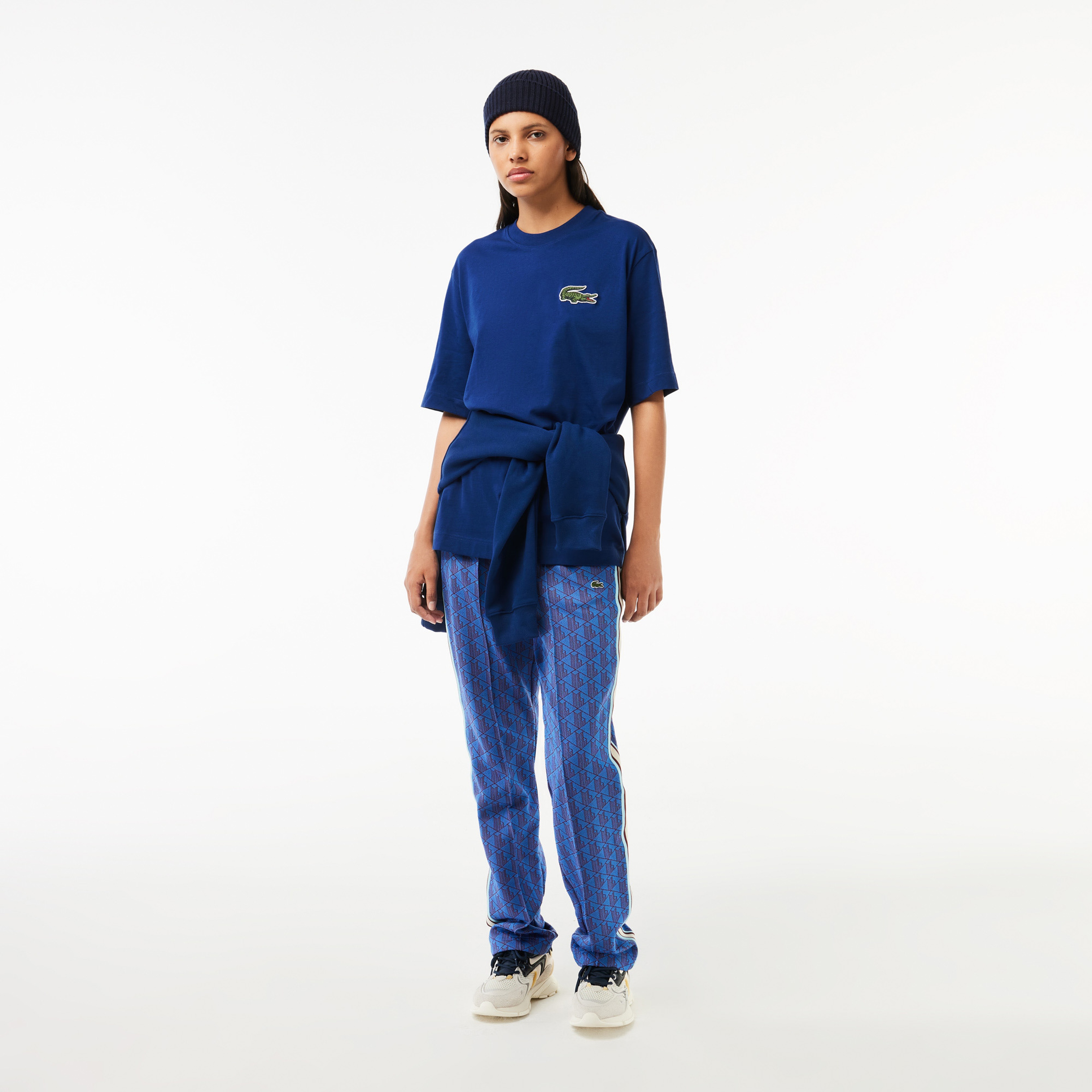 Lacoste Unisex Loose Fit Bisiklet Yaka Lacivert T-Shirt