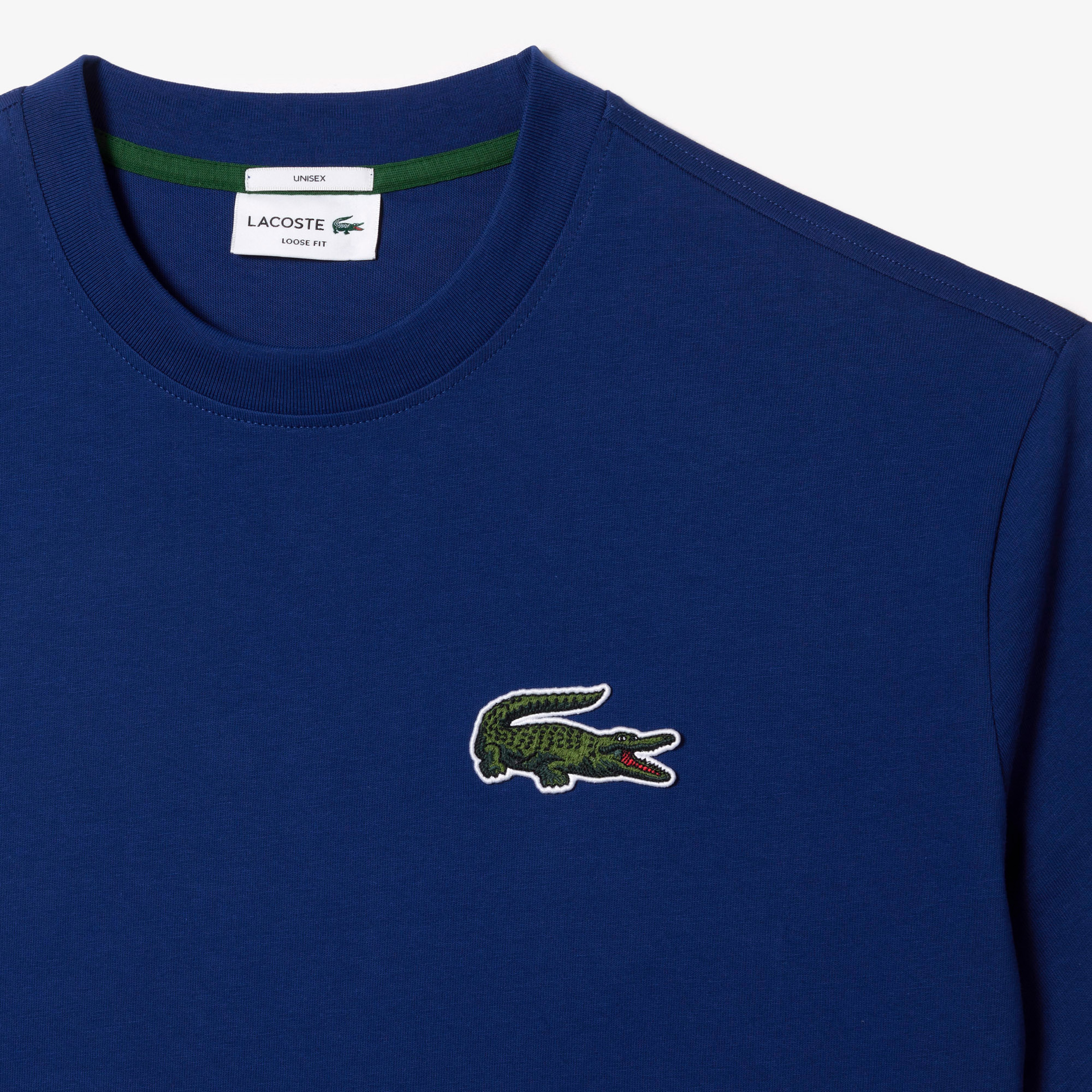 Lacoste Unisex Loose Fit Bisiklet Yaka Lacivert T-Shirt