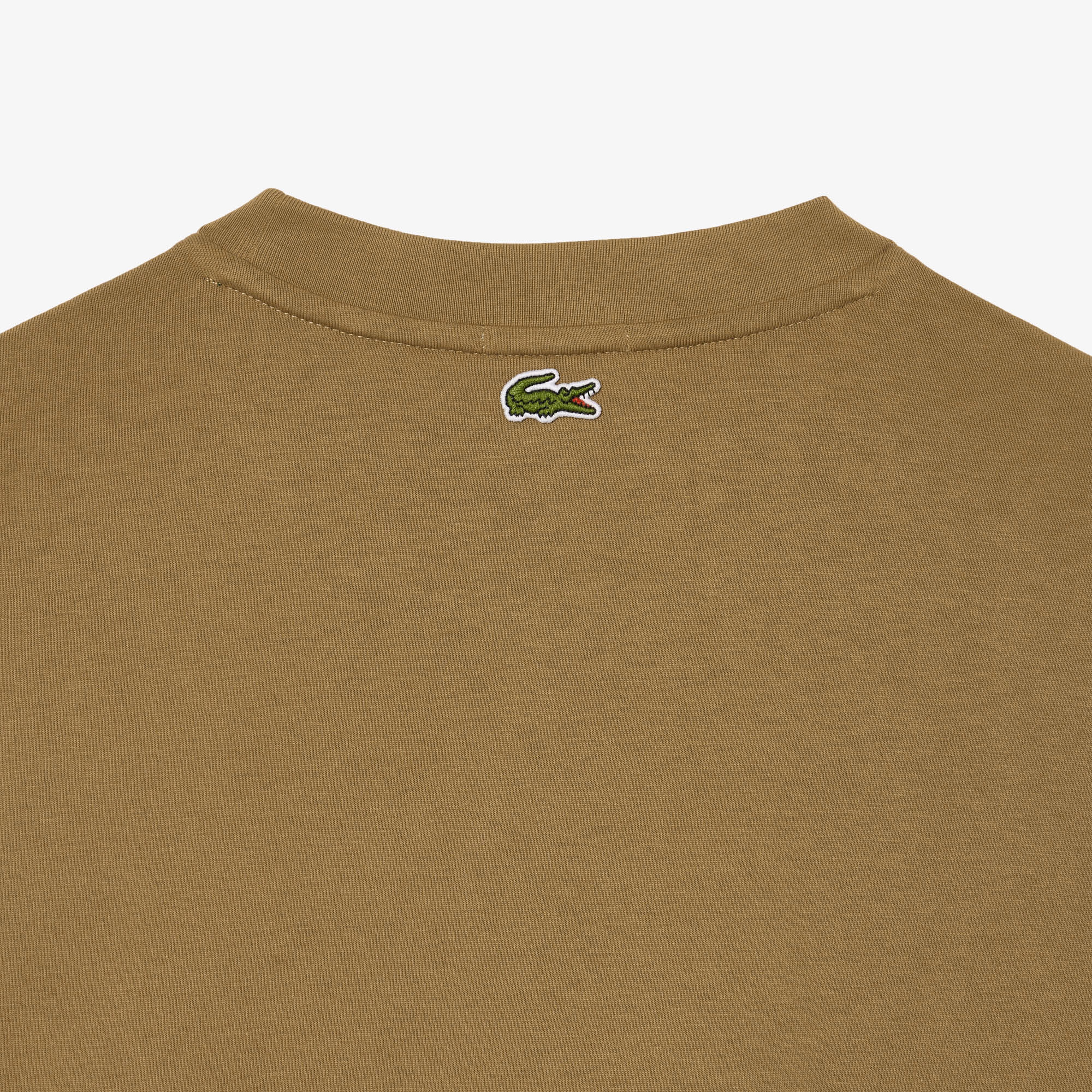 Lacoste Unisex Loose Fit Bisiklet Yaka Kahverengi T-Shirt