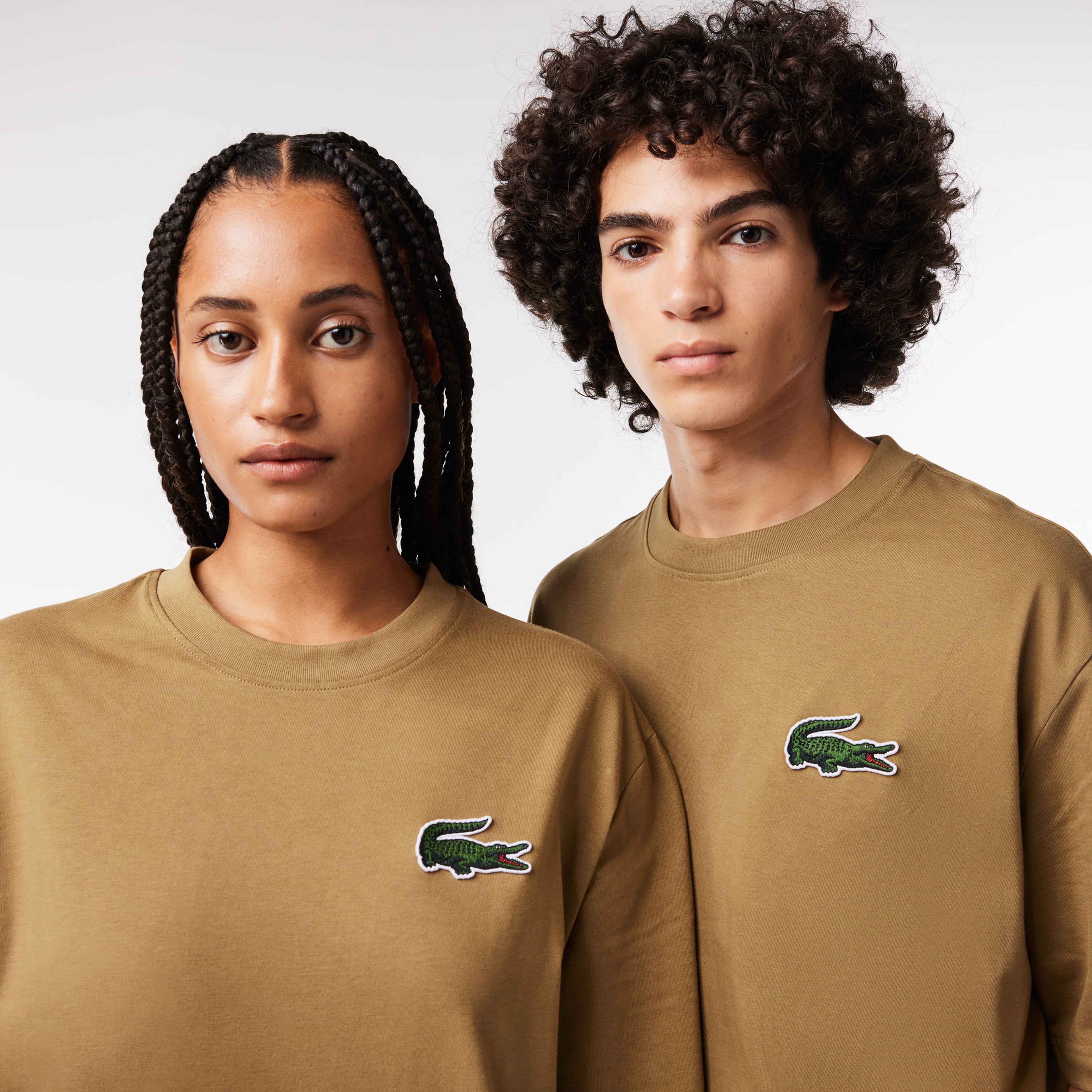 Lacoste Unisex Loose Fit Bisiklet Yaka Kahverengi T-Shirt