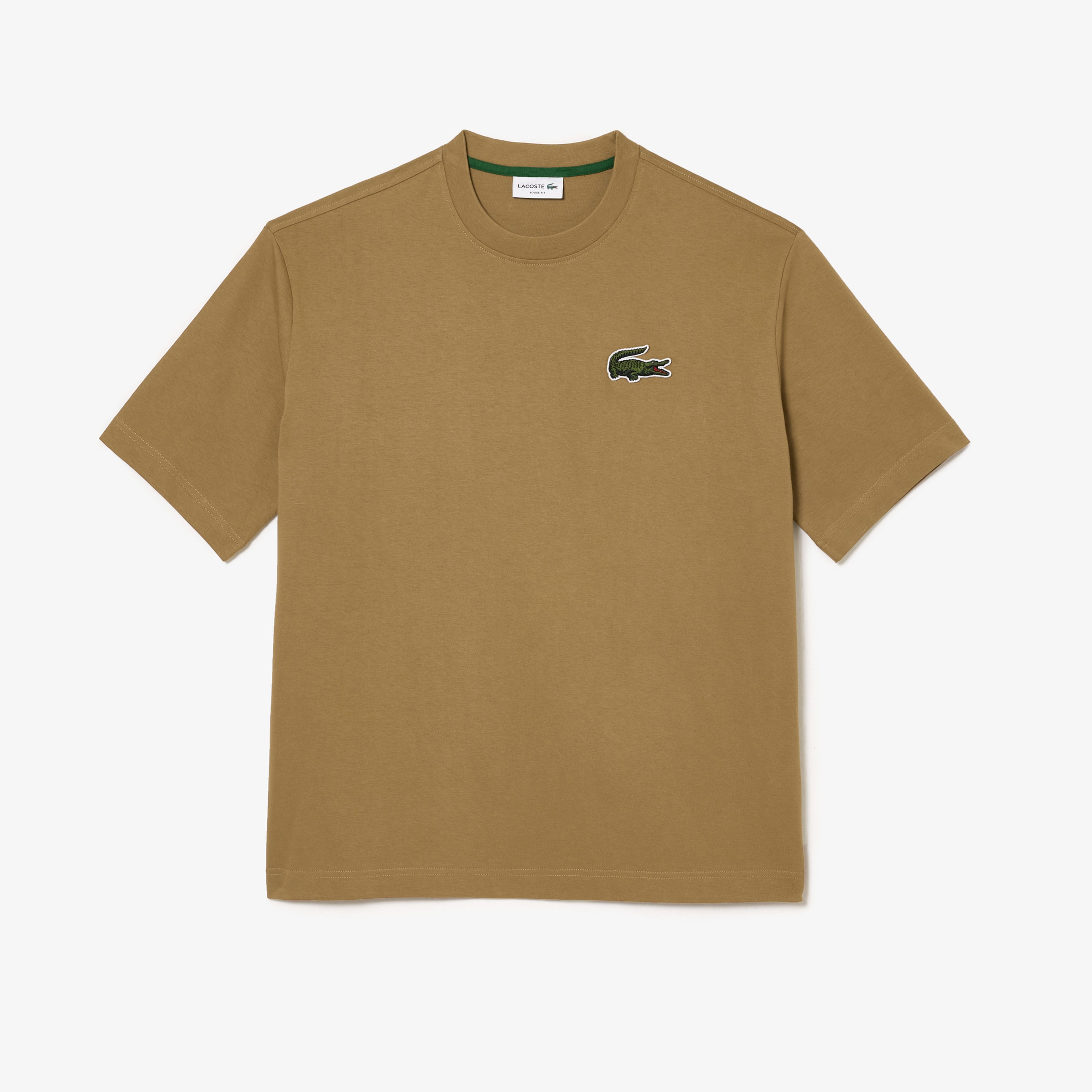 Lacoste Unisex Loose Fit Bisiklet Yaka Kahverengi T-Shirt