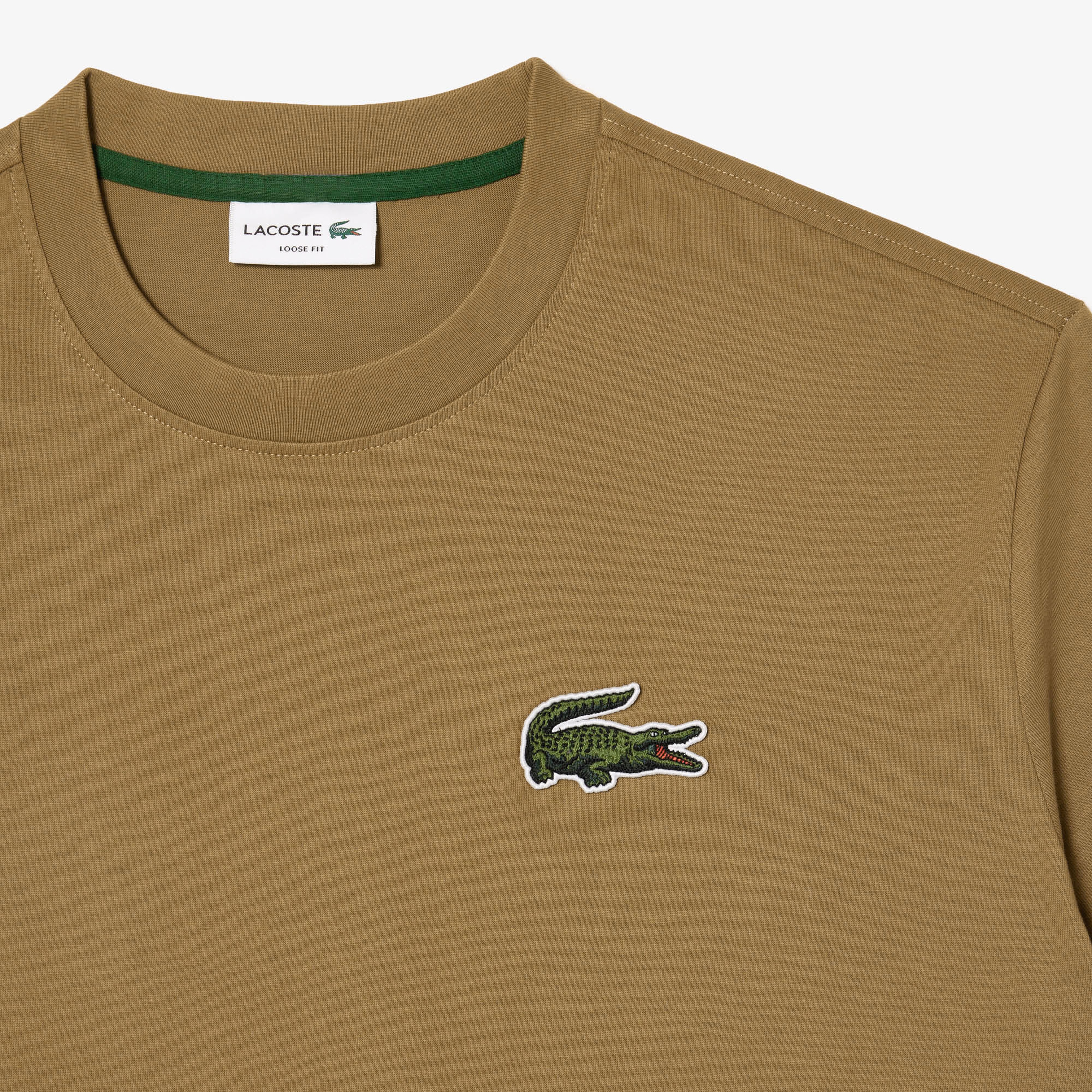 Lacoste Unisex Loose Fit Bisiklet Yaka Kahverengi T-Shirt