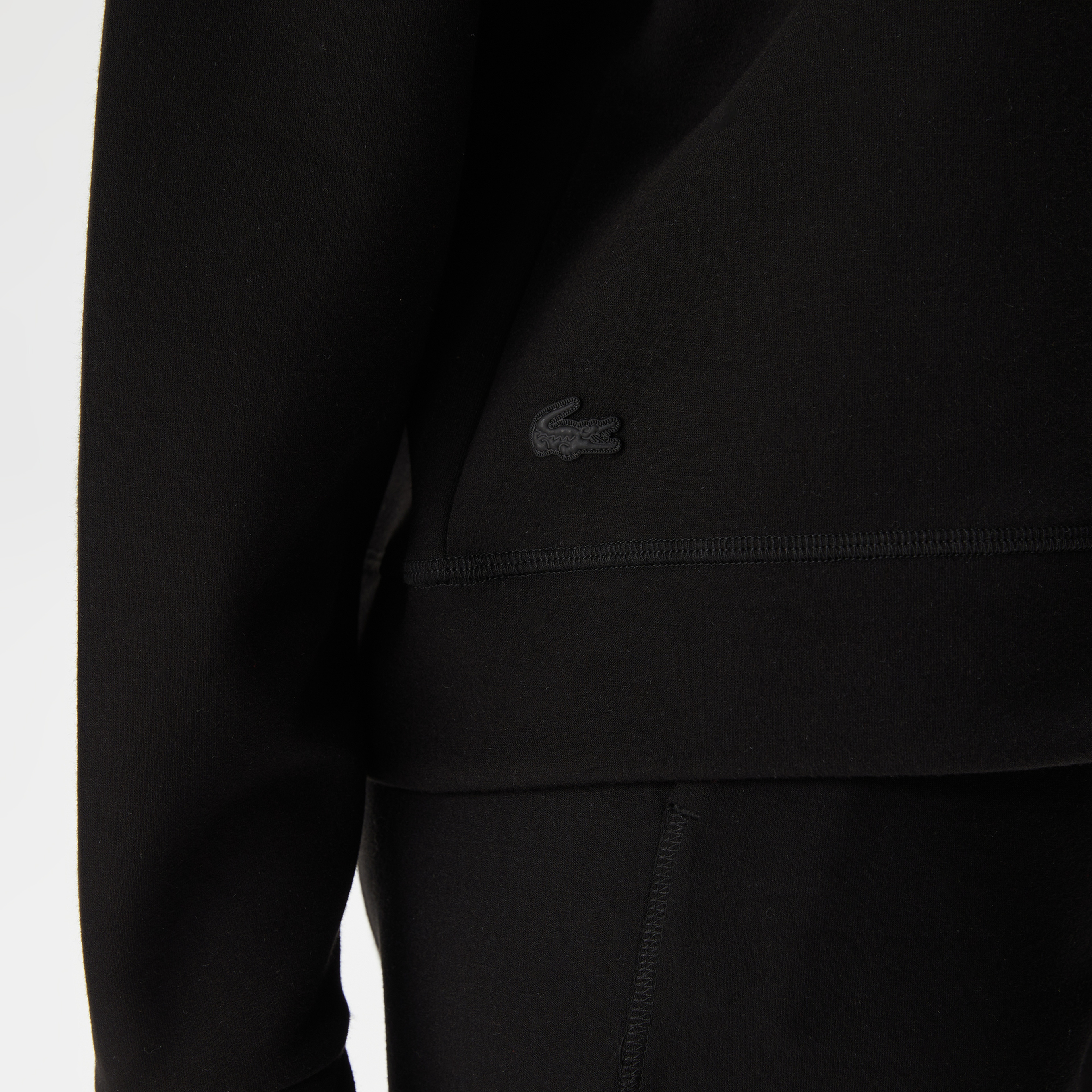 Kadın Crop Fit Kapüşonlu Baskılı Siyah Sweatshirt