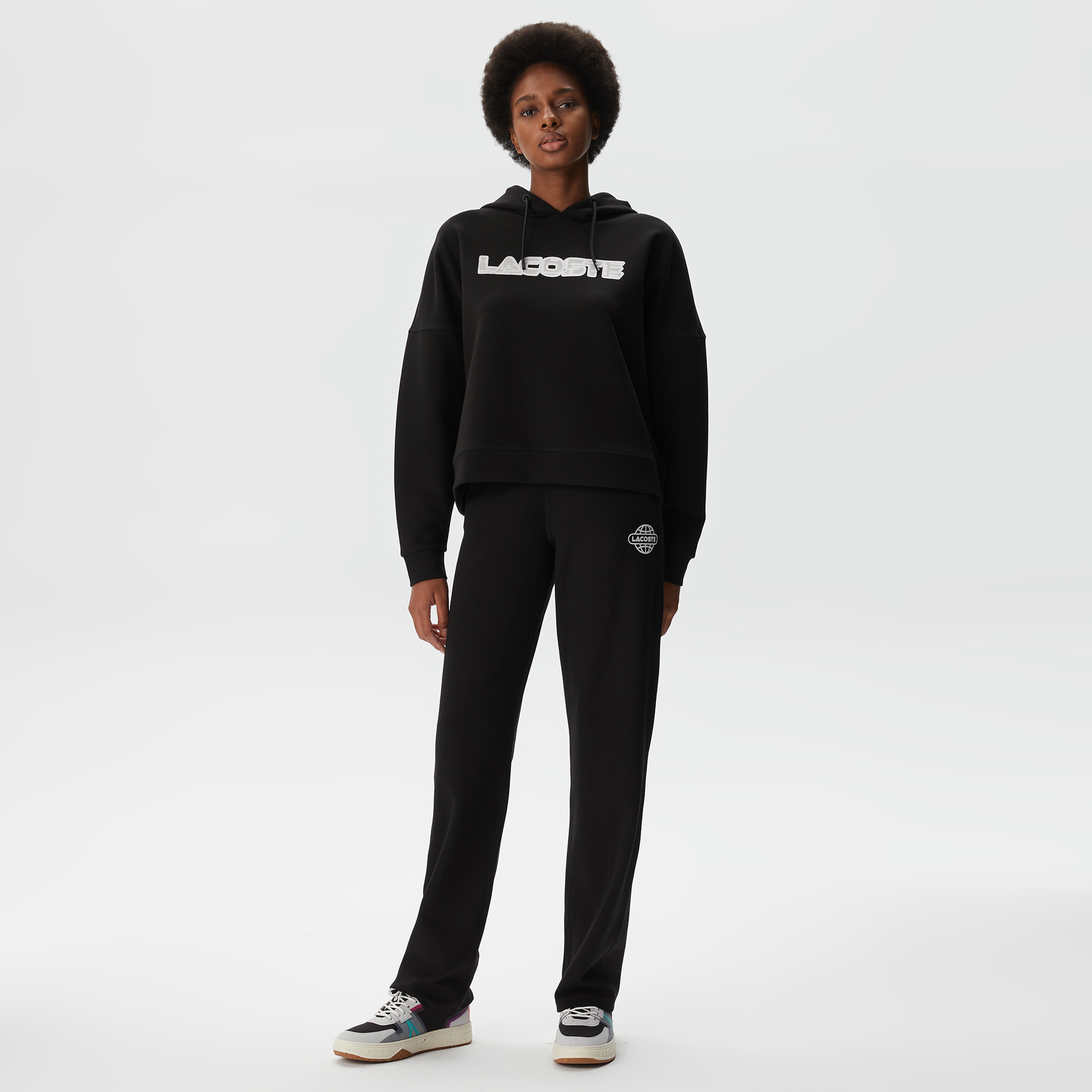 Kadın İspanyol Paça Siyah Eşofman Altı