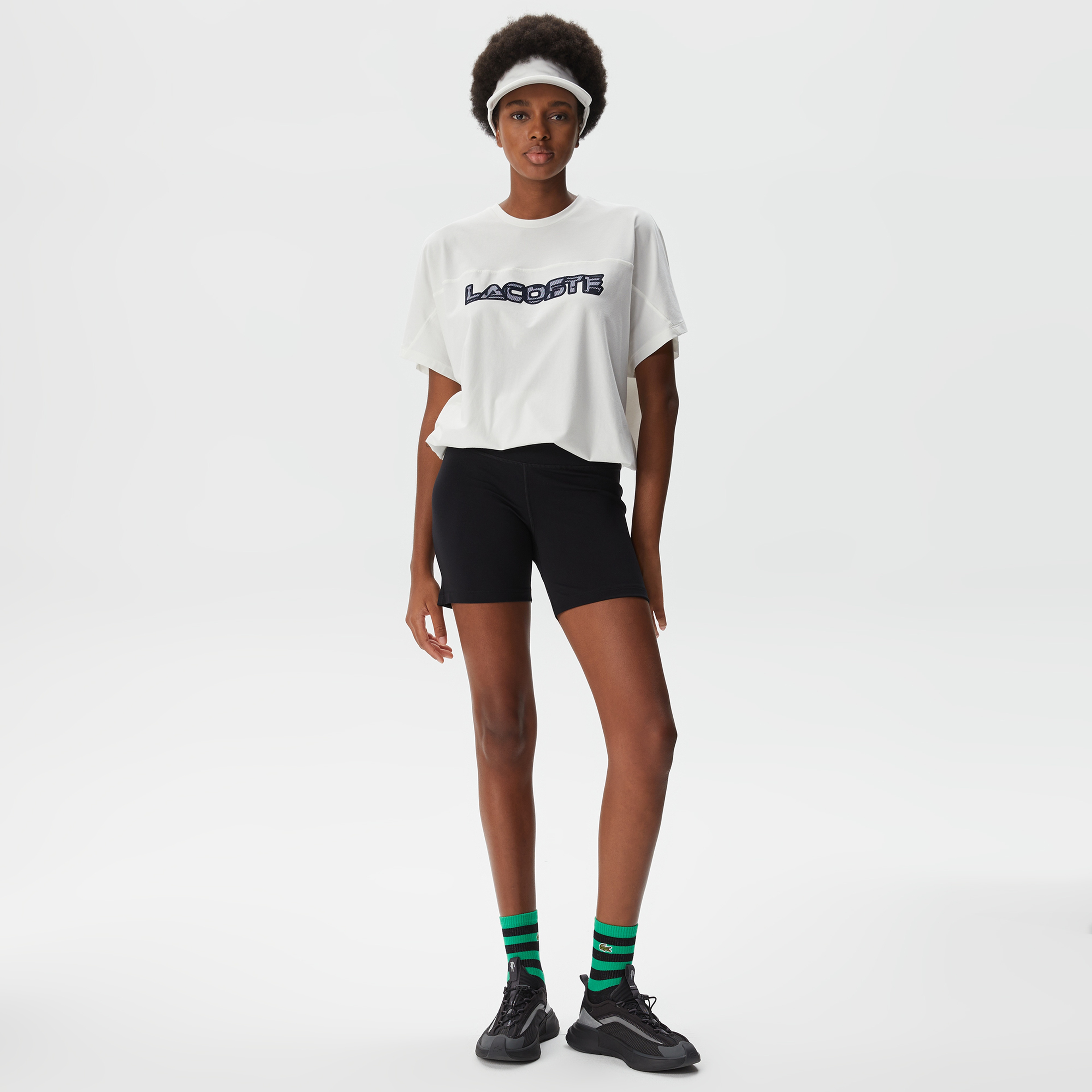 Kadın Loose Fit Bisiklet Yaka Baskılı Beyaz T-Shirt