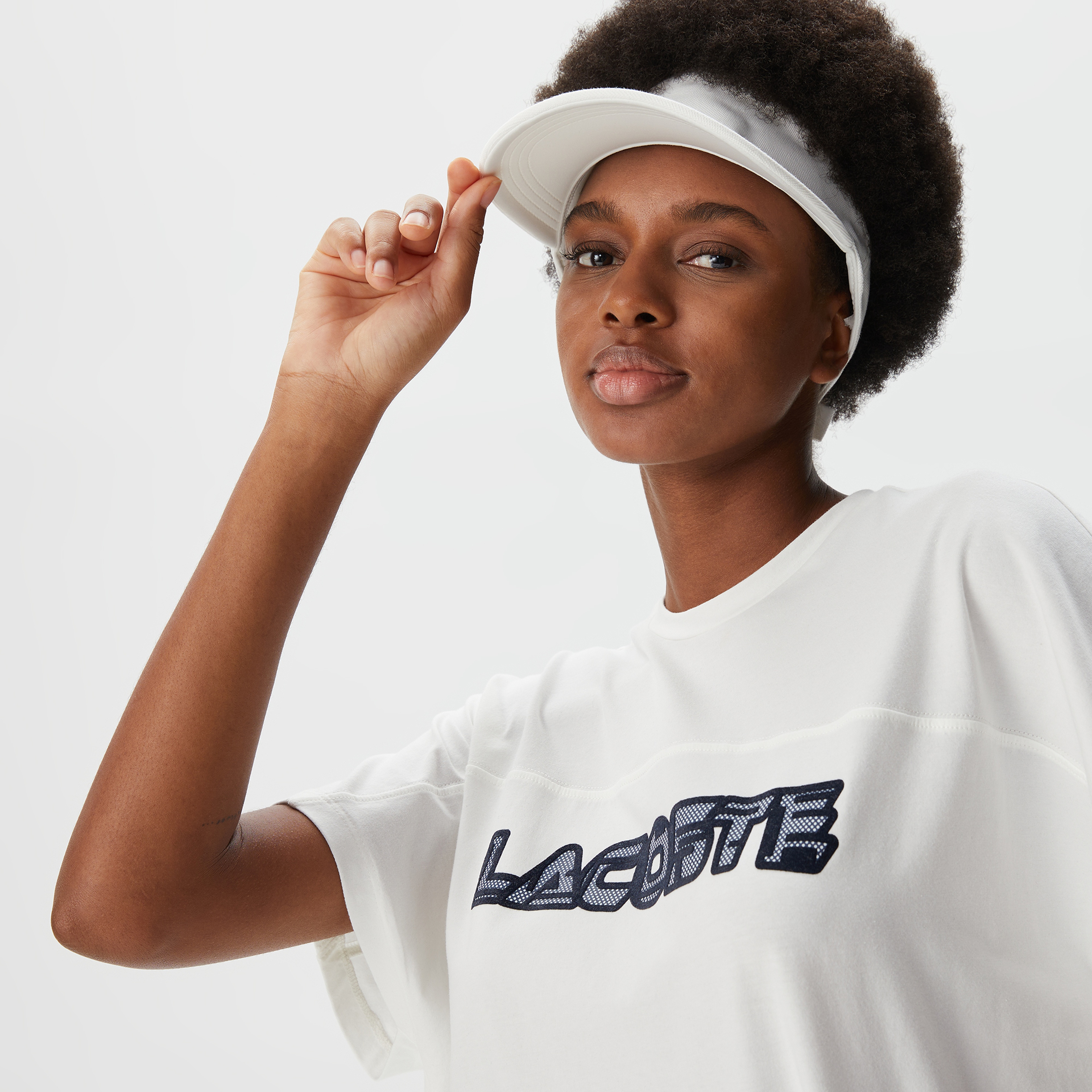 Kadın Loose Fit Bisiklet Yaka Baskılı Beyaz T-Shirt