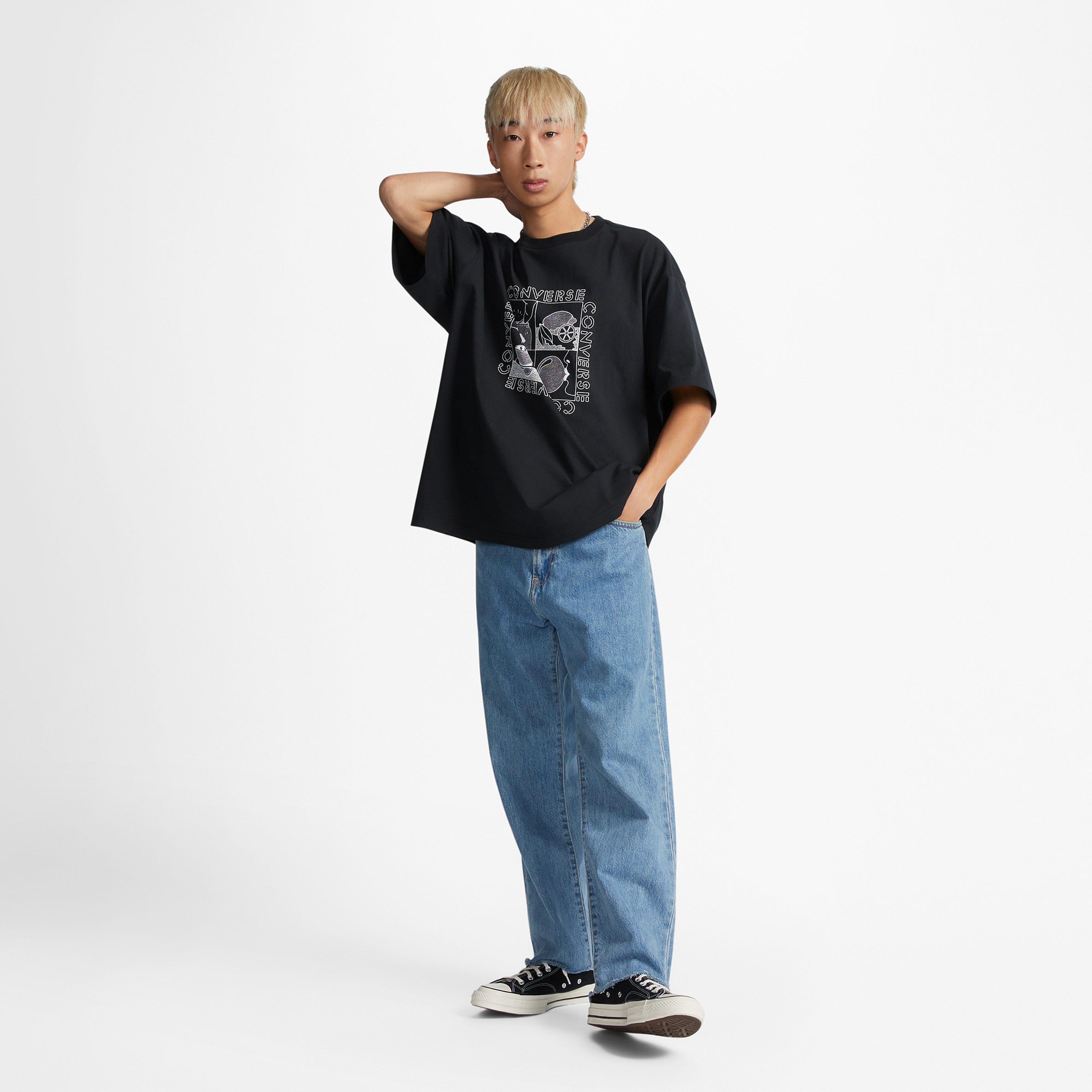 Converse Asmr  Erkek Siyah T-Shirt