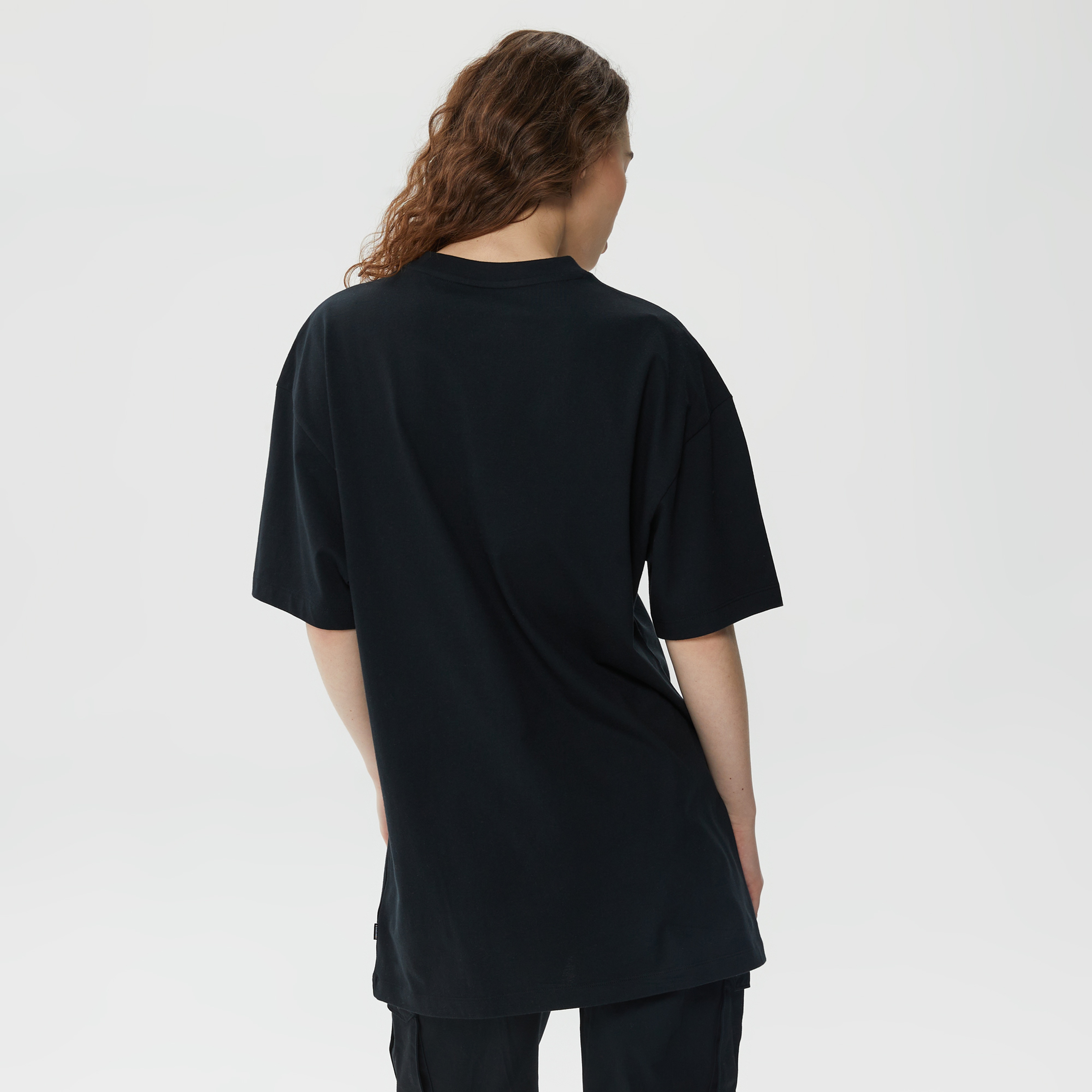 Converse Oversized Wordmark  Kadın Siyah T-Shirt