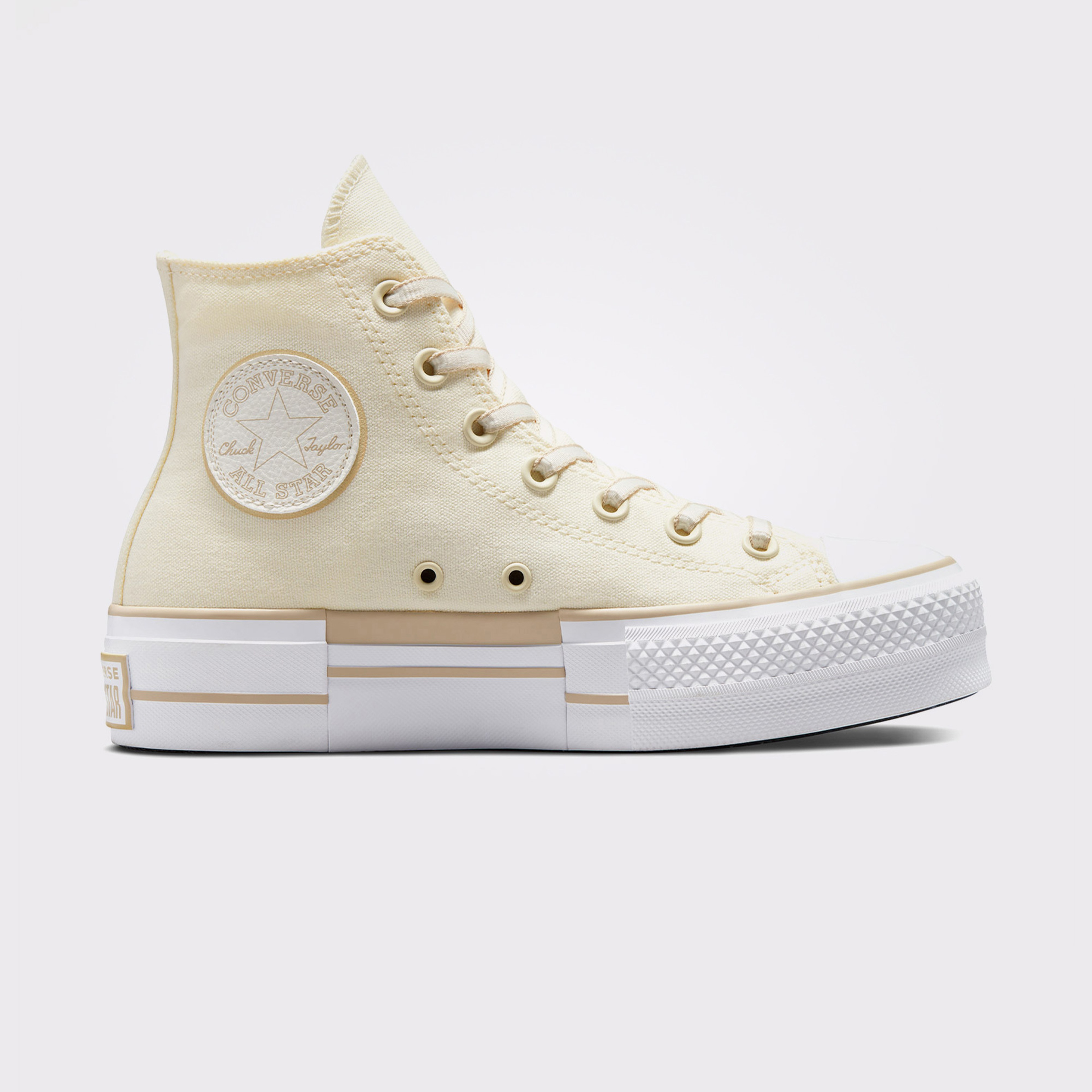 Converse Chuck Taylor All Star Lift Platform Outline Sketch Kadın Krem Sneaker