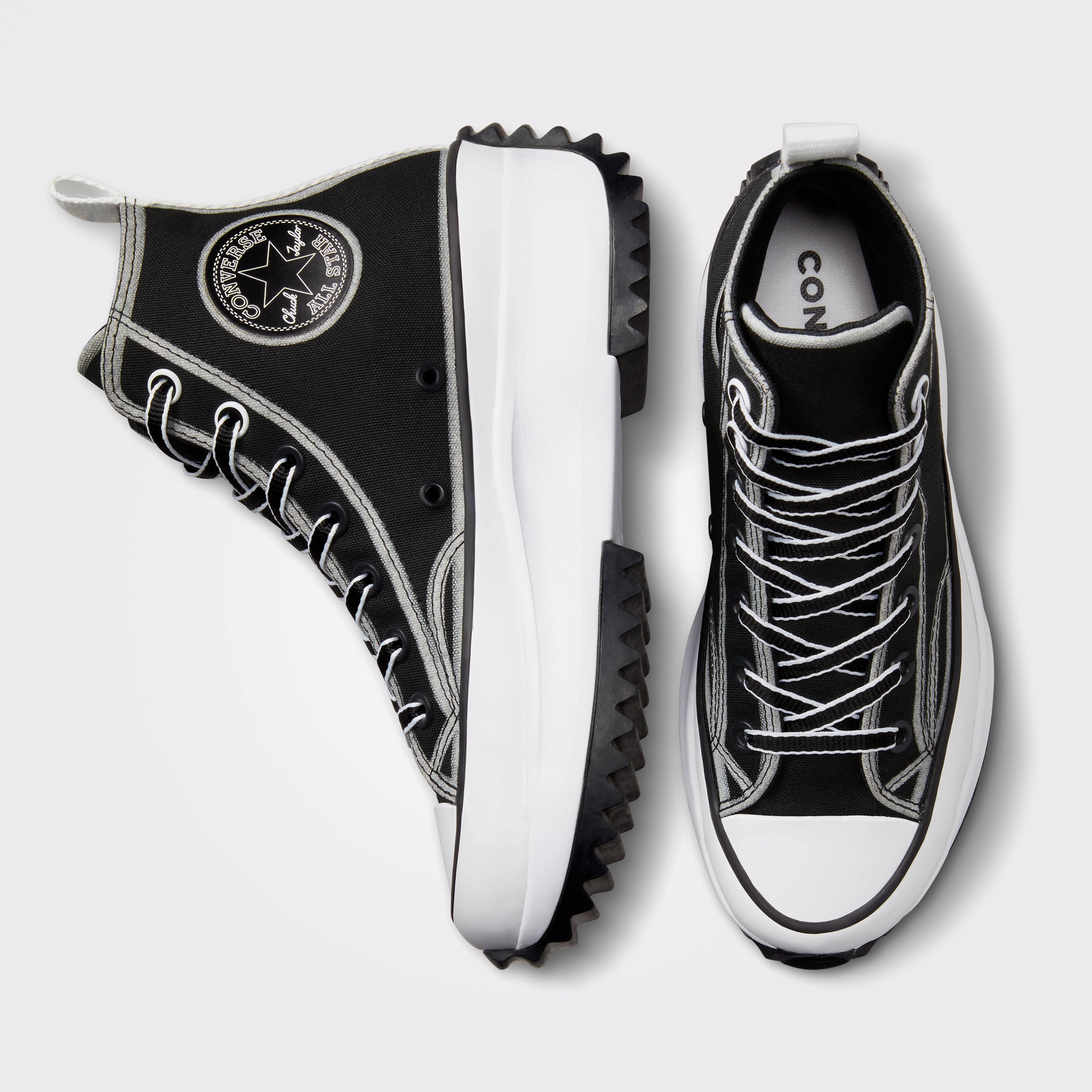 Converse Run Star Hike Platform Outline Sketch Unisex Siyah Sneaker