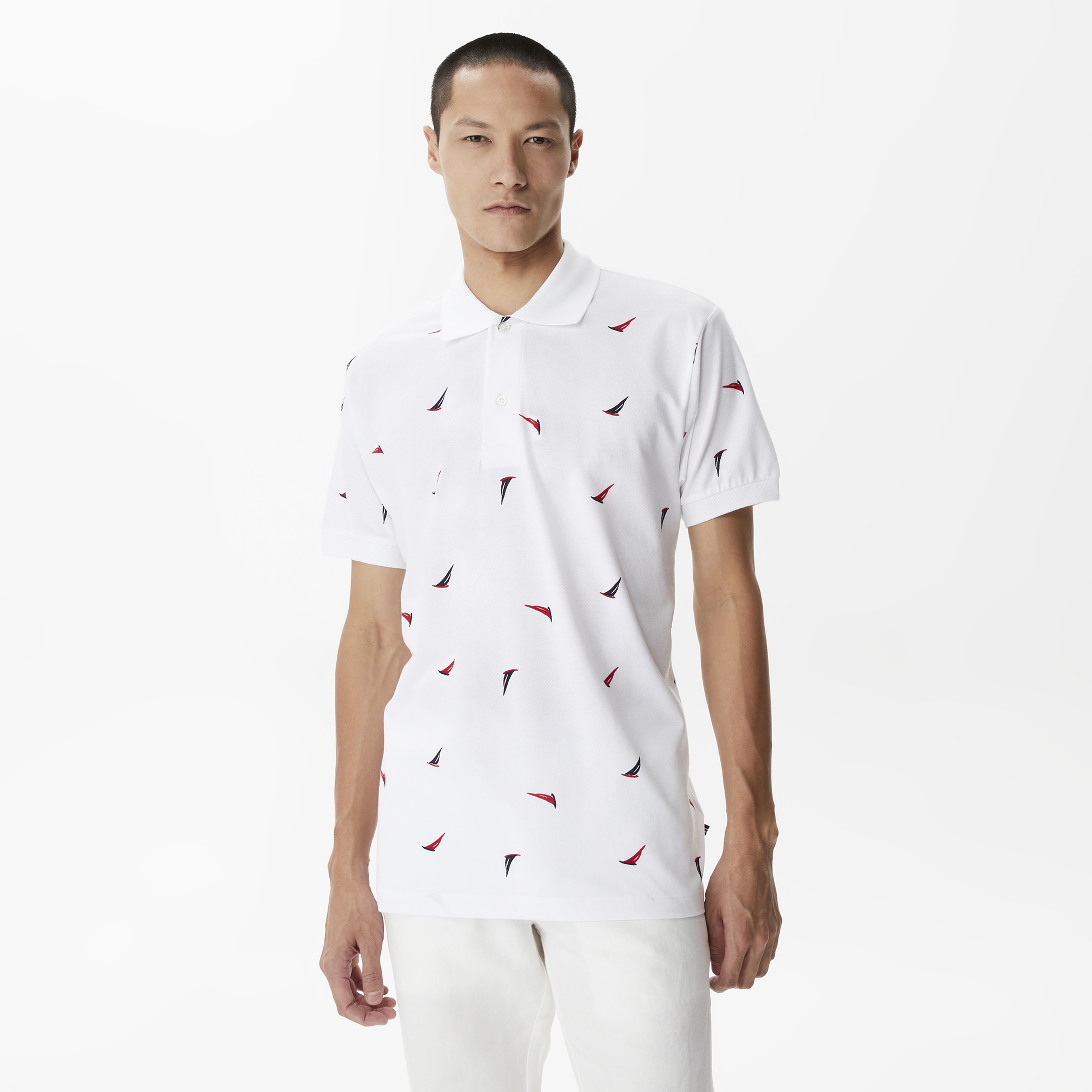 Nautica Erkek Beyaz Classic Fit Kısa Kollu Polo Yaka T-Shirt