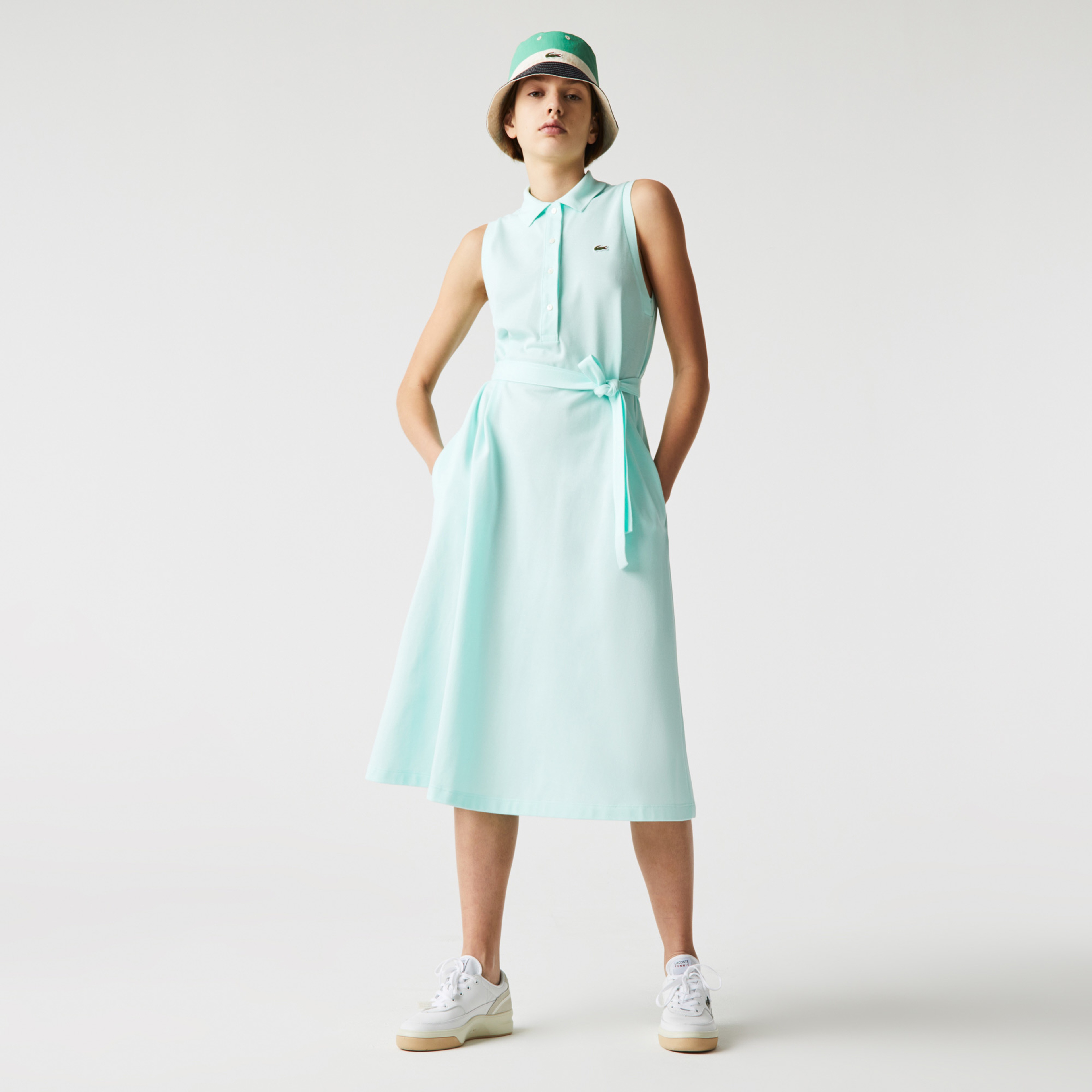 Lacoste Women's Cotton Piqué Belted Polo Dress